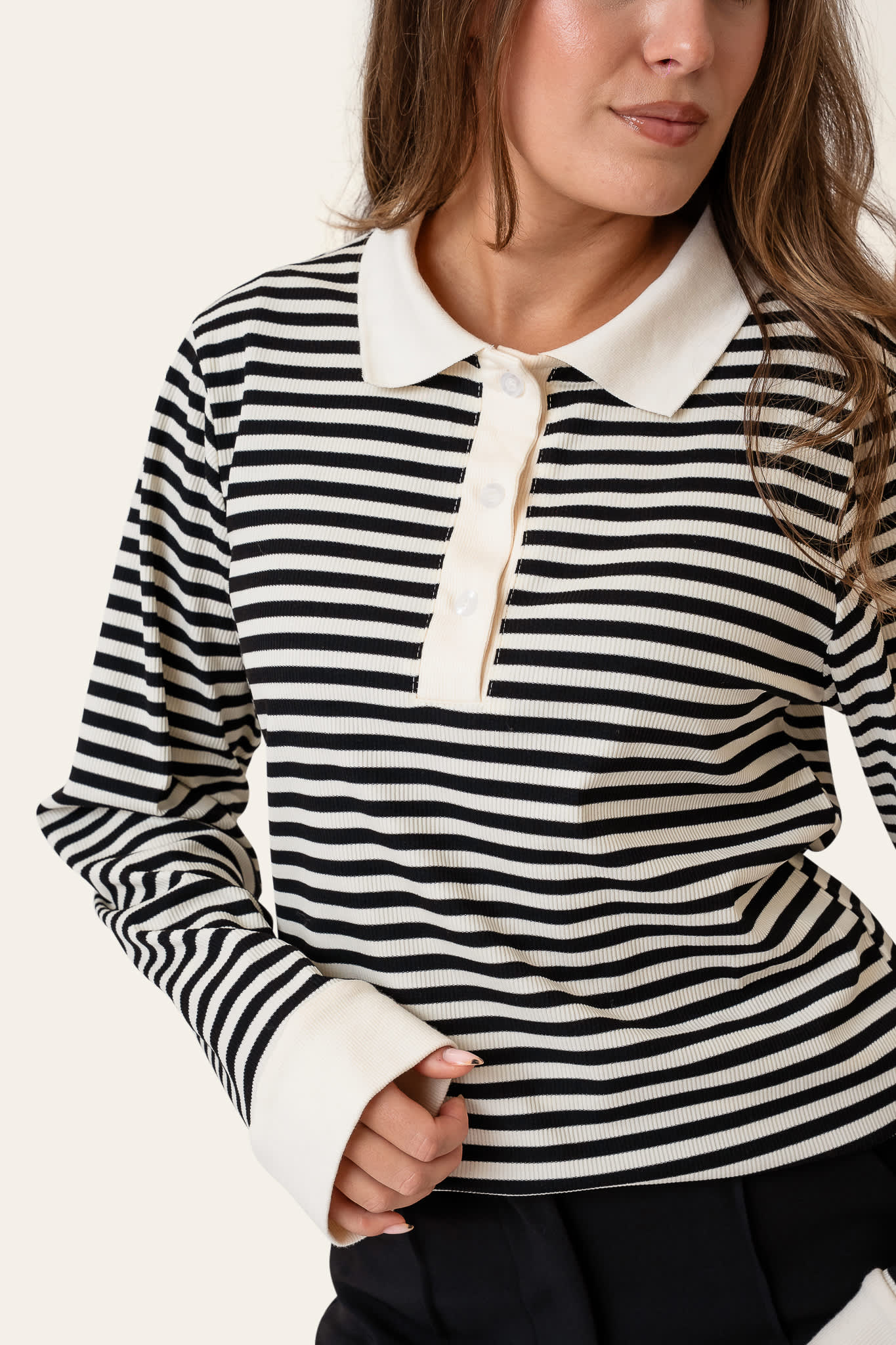 CarlyIC Polo - Black Stripes - Image 5