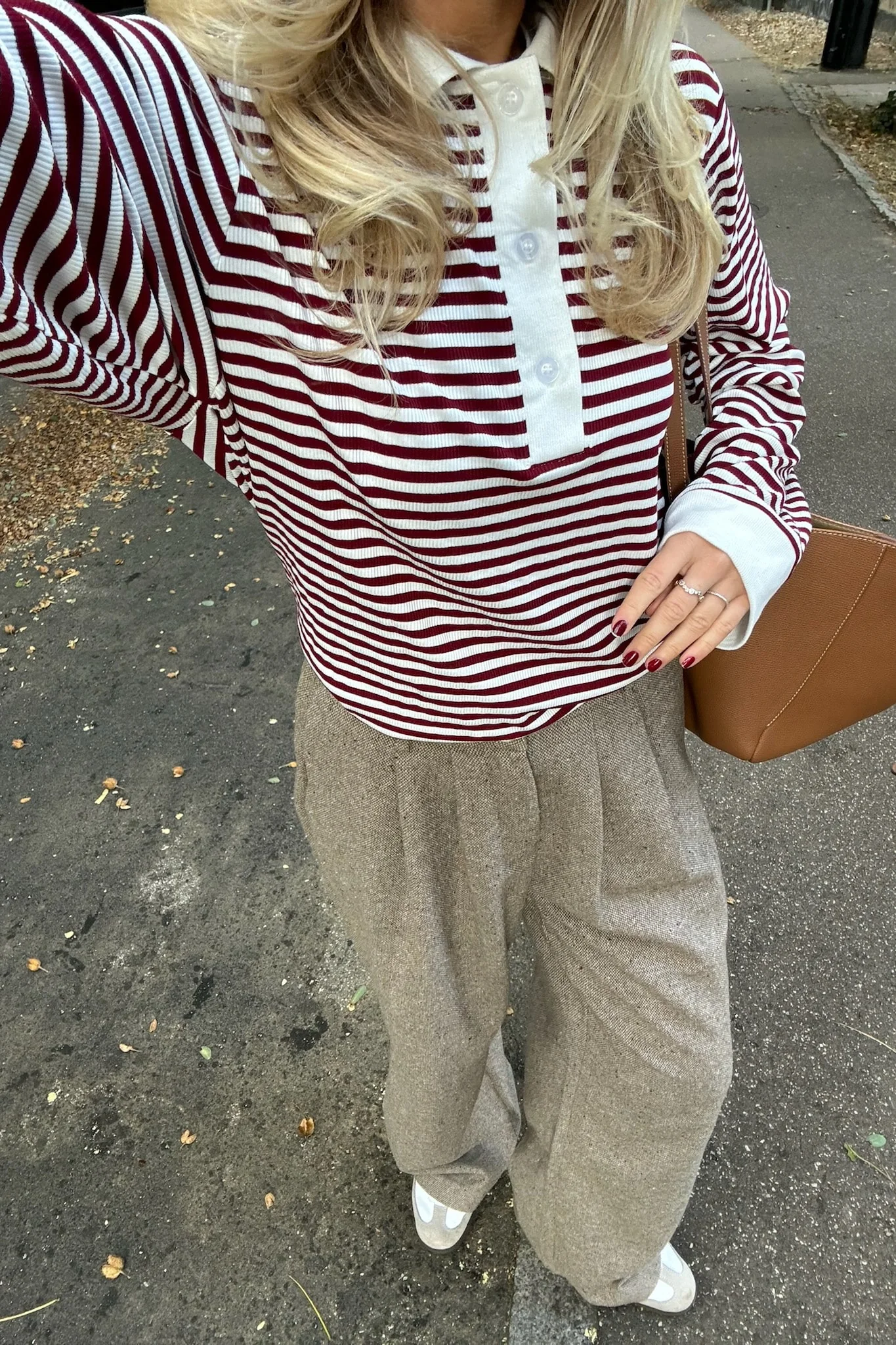 CarlyIC Polo - Bordeaux Stripes - Image 2