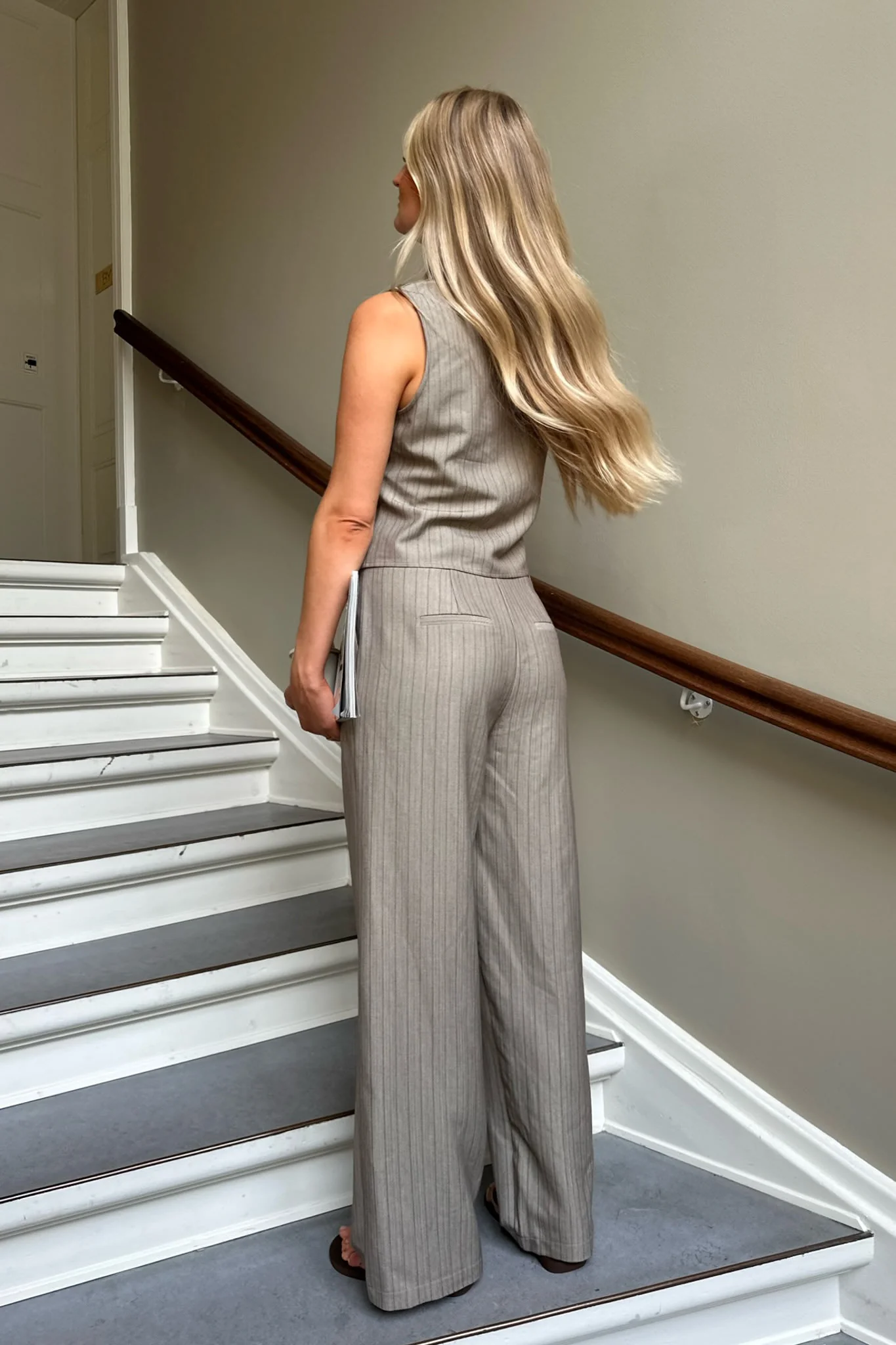 CelinaIC Pants - Dark Beige Pinstripe - Image 14