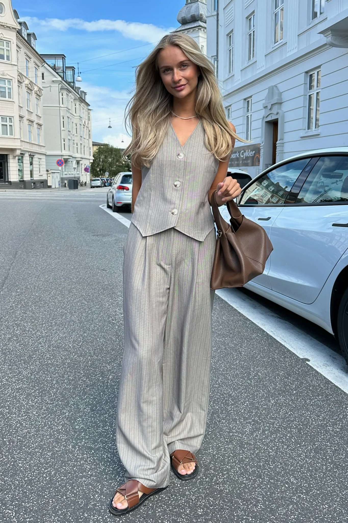 CelinaIC Pants - Dark Beige Pinstripe - Image 8