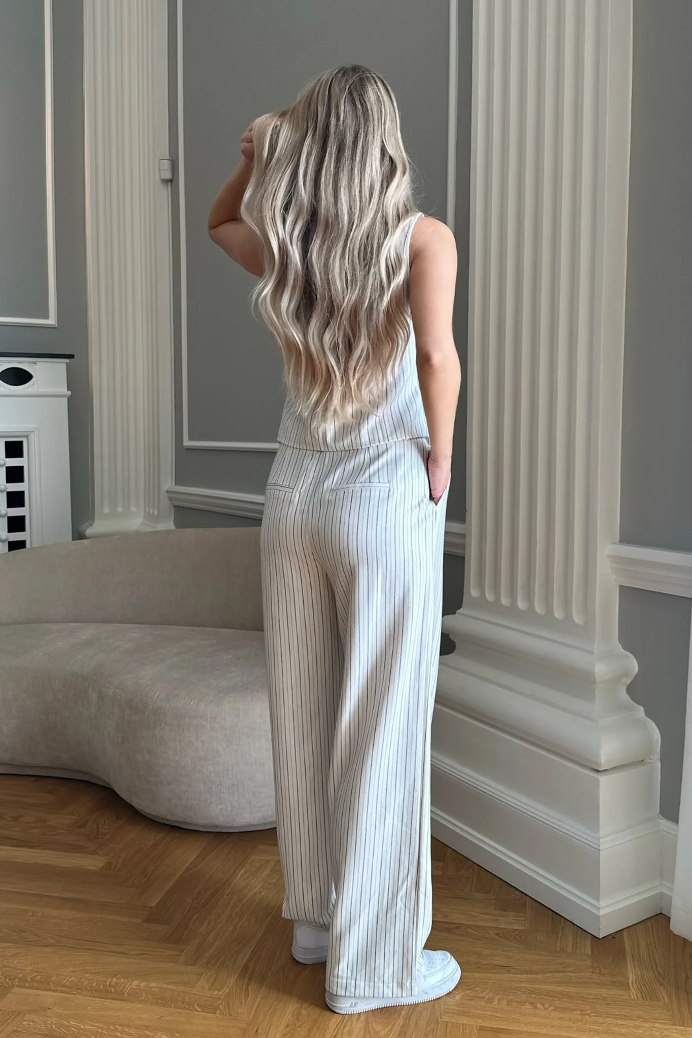 CelinaIC Pants - White/Black Pinstripe - Image 12