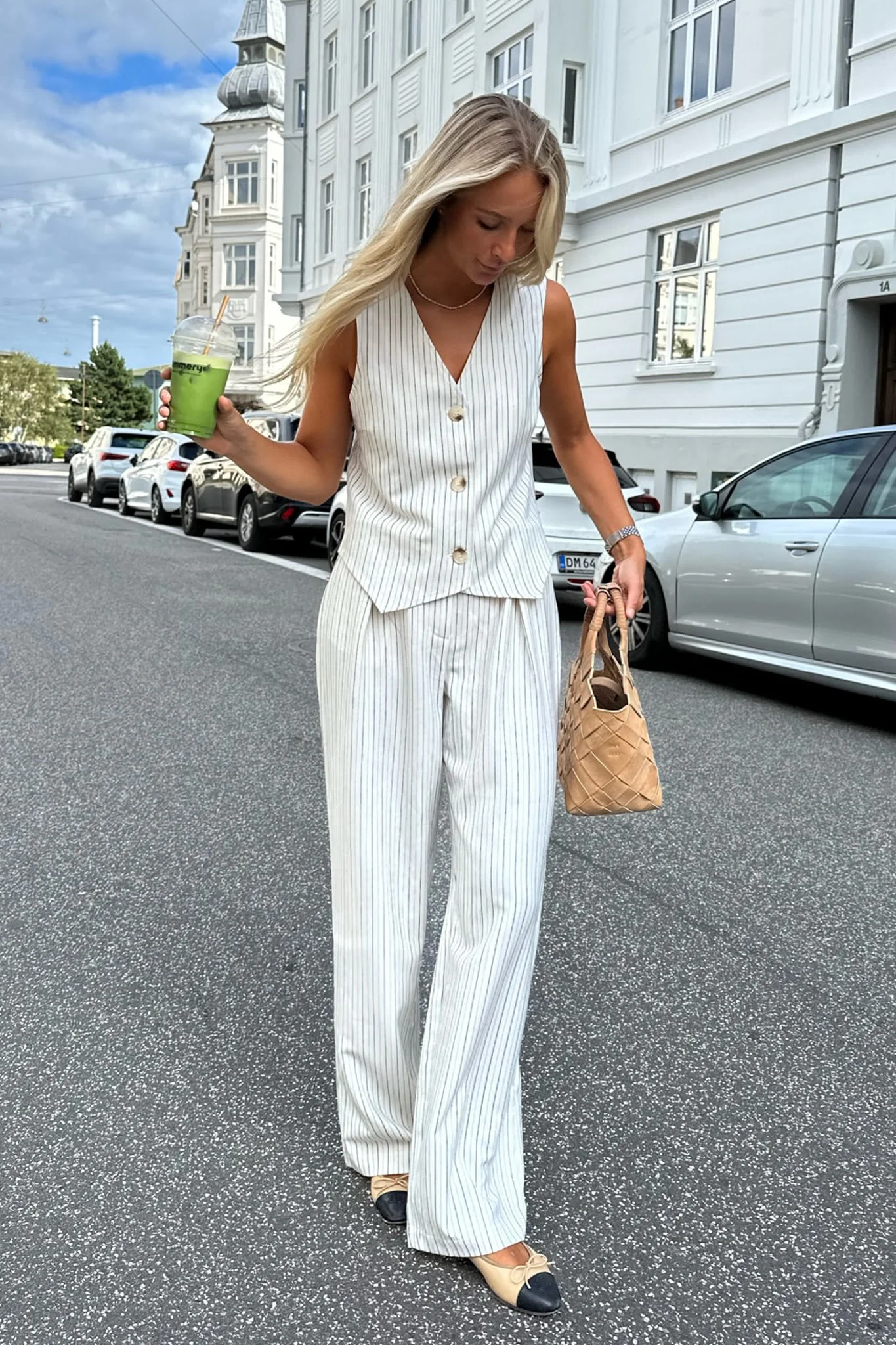 CelinaIC Pants - White/Black Pinstripe - Image 4