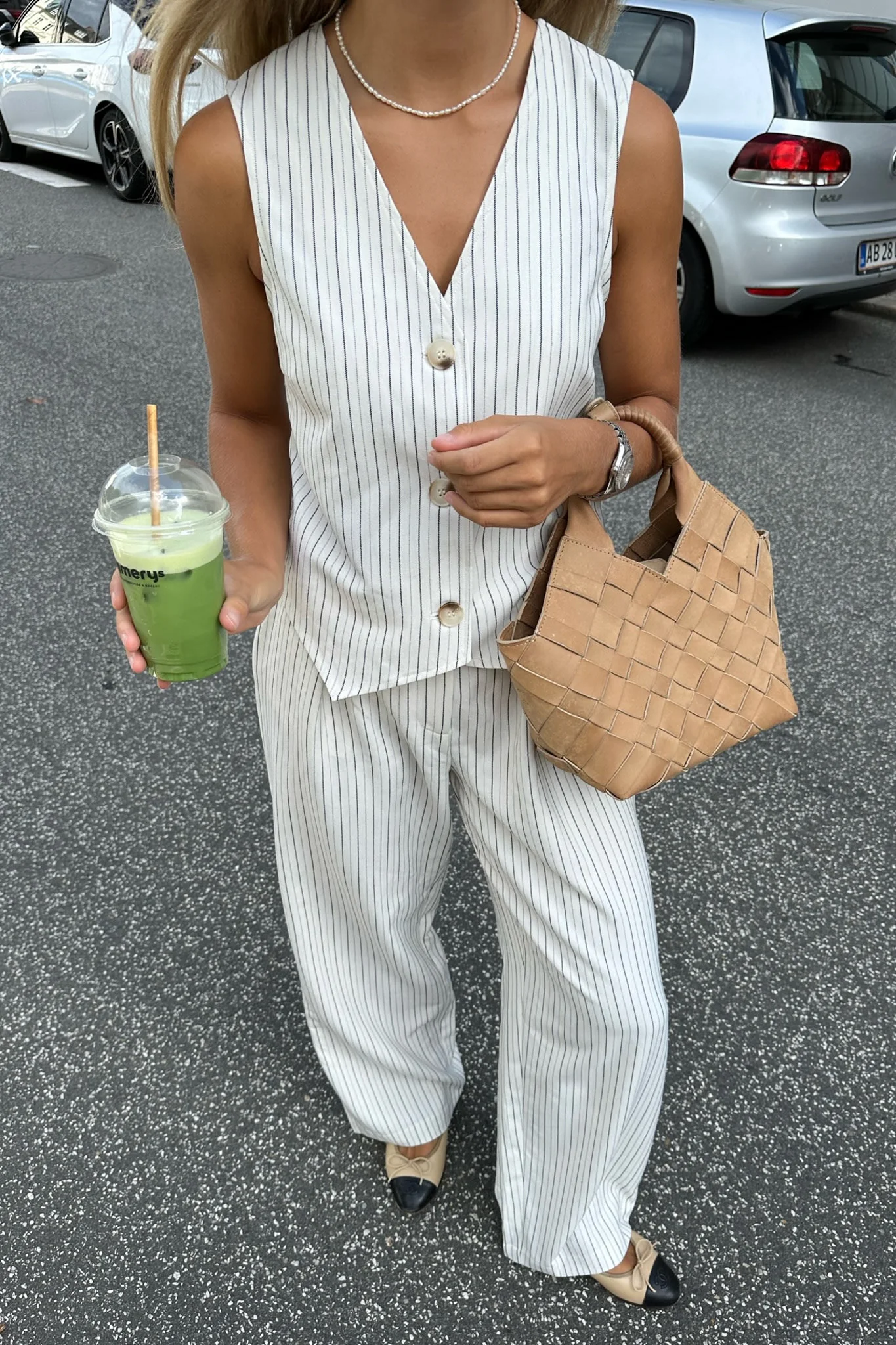 CelinaIC Pants - White/Black Pinstripe - Image 5