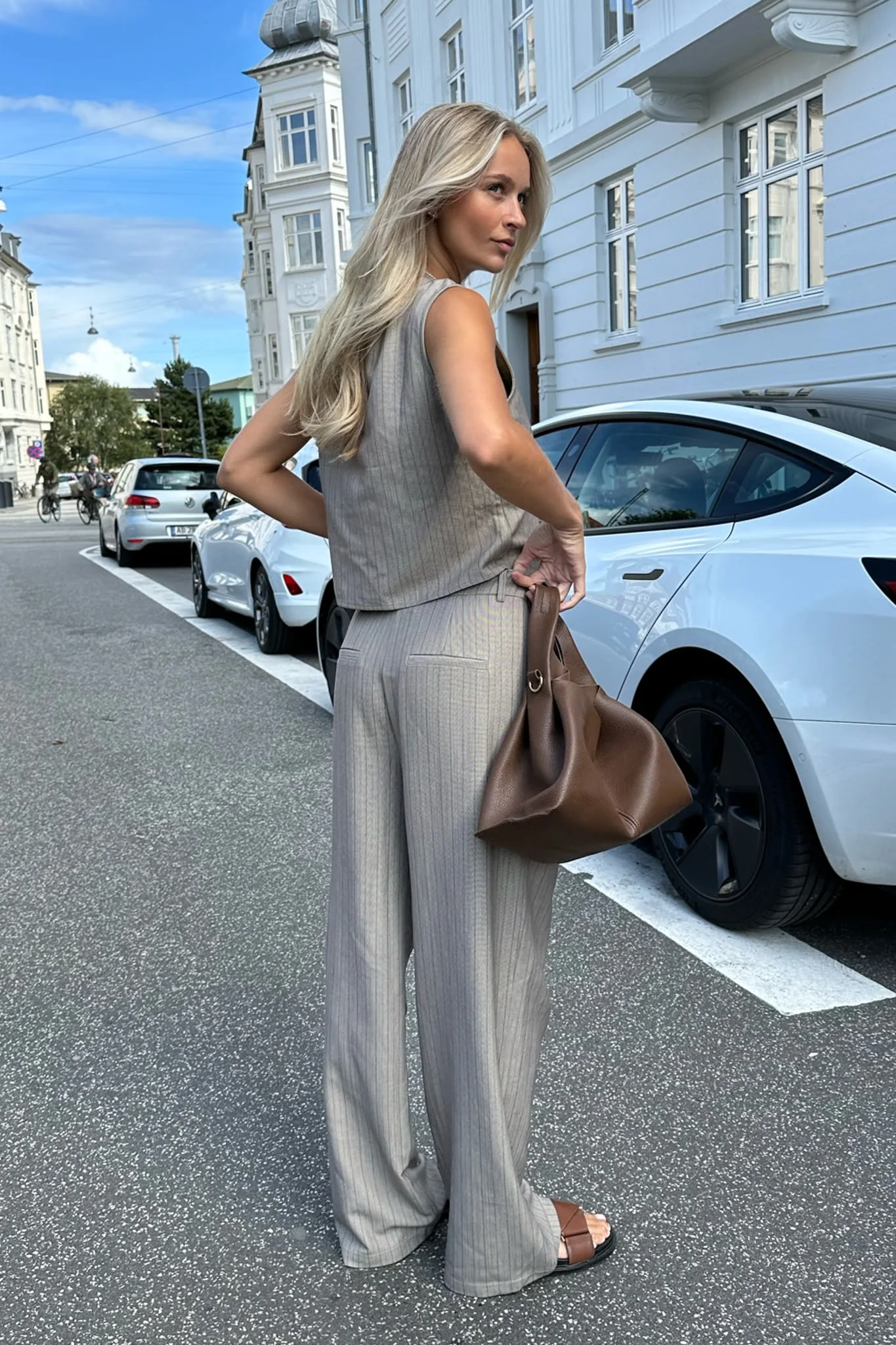 CelinaIC Vest - Dark Beige Pinstripe - Image 6