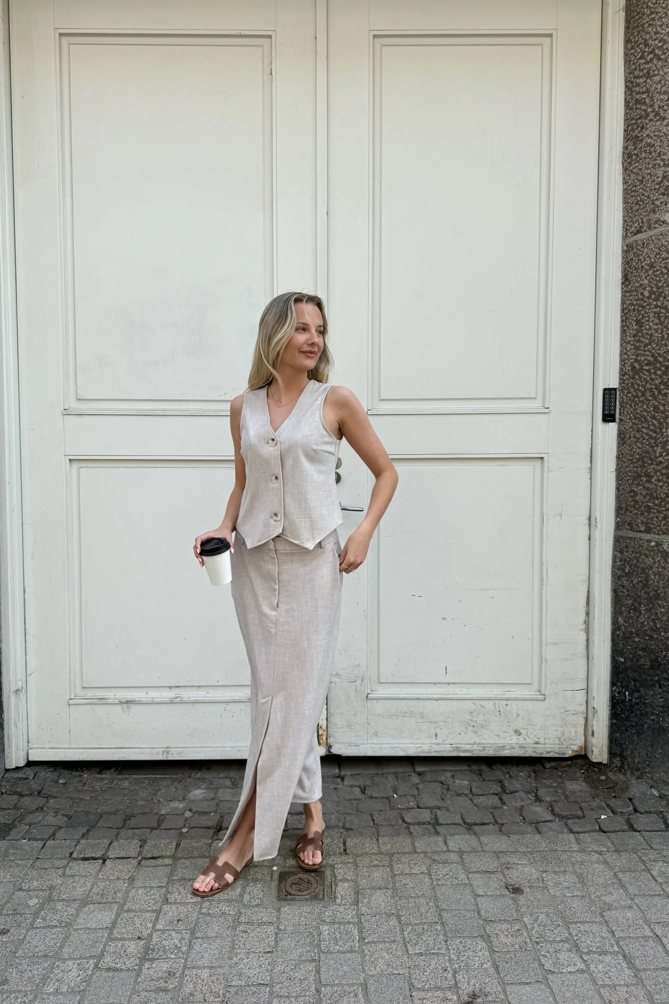 CelinaIC Long Skirt - Beige - Image 5