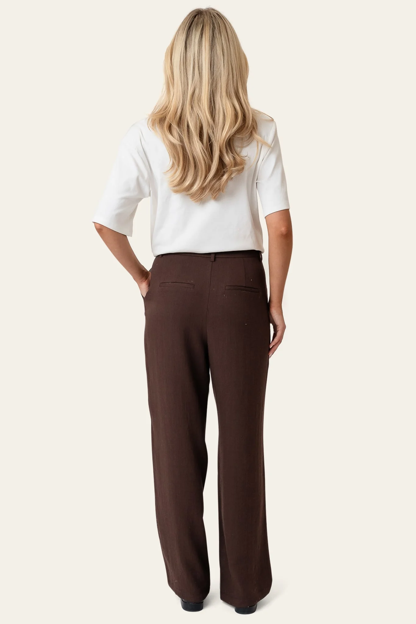 CelinaIC Pants - Dark Brown Texture - Image 3