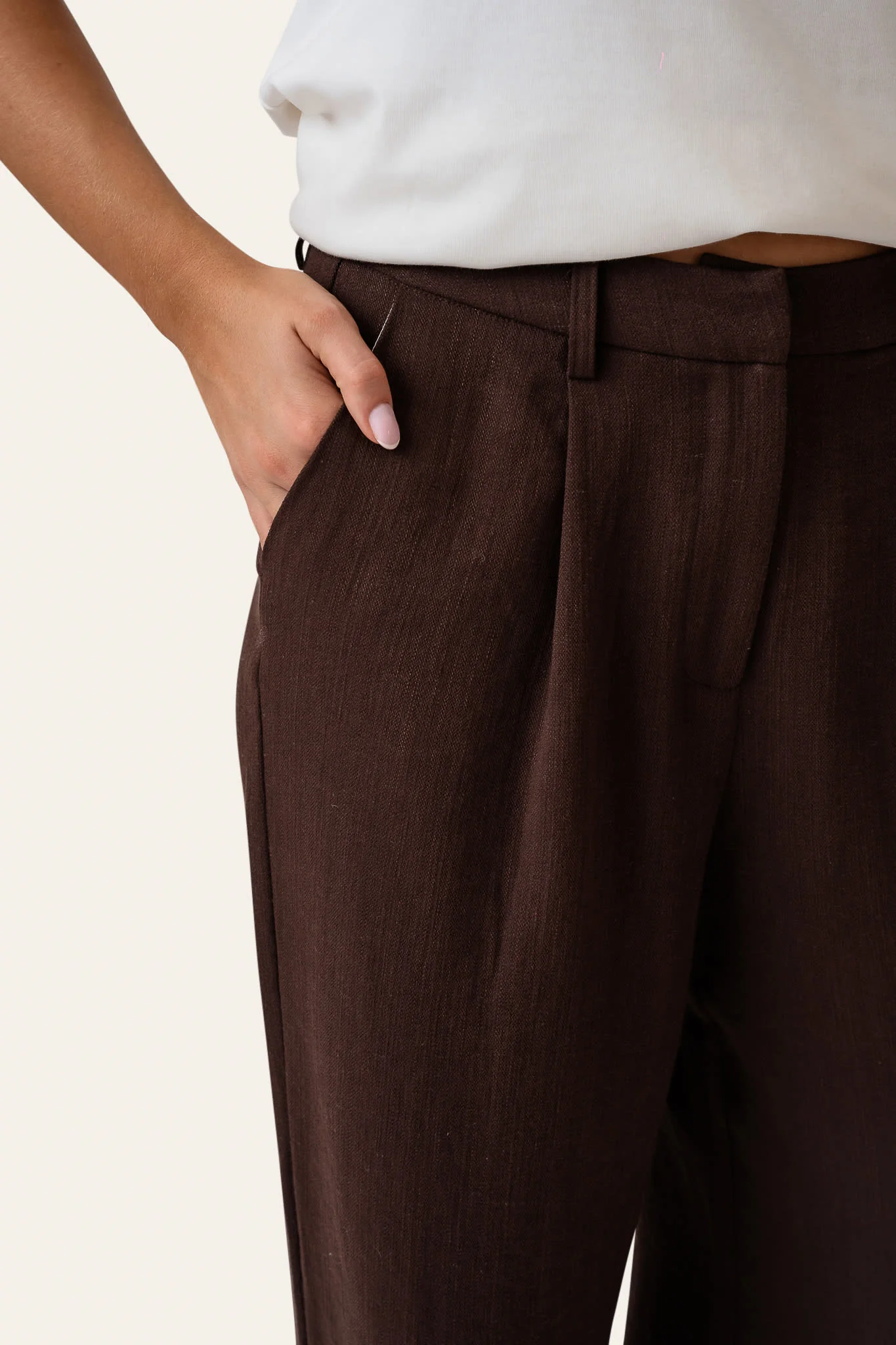 CelinaIC Pants - Dark Brown Texture - Image 4