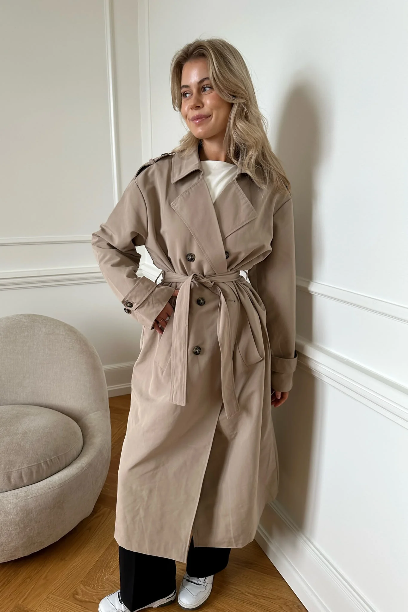 VMChloe Long Trenchcoat - Silver Mink - Image 2