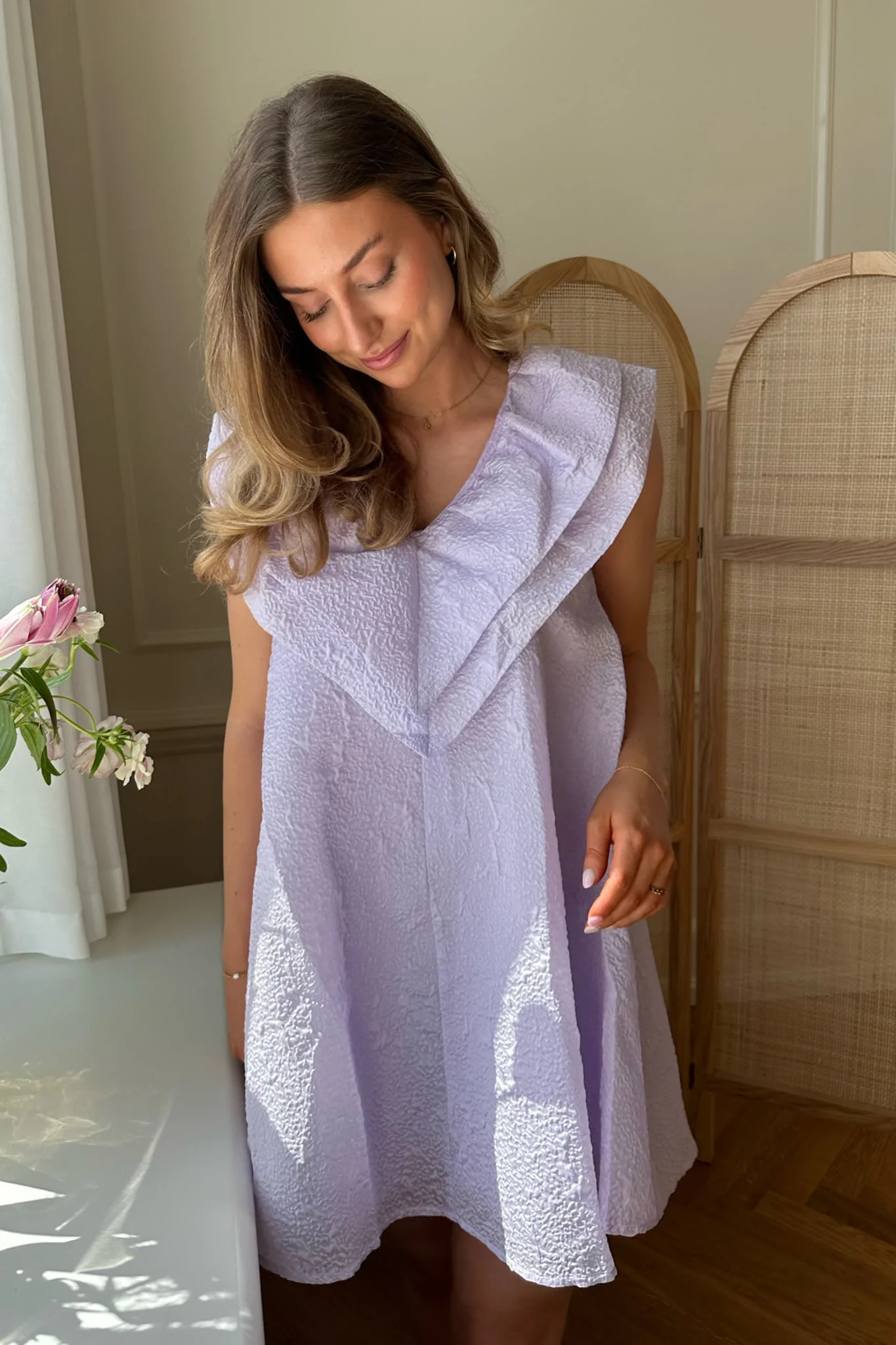 VMCoco Puffy SS Short Dress - Lilac Snow - Image 2