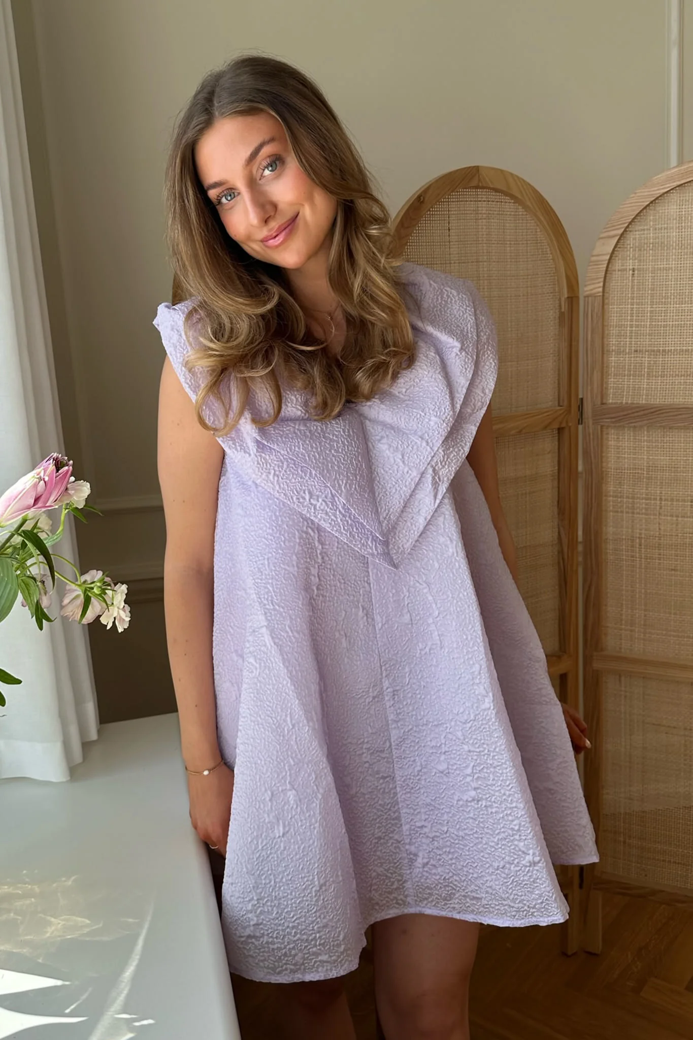 VMCoco Puffy SS Short Dress - Lilac Snow - Image 3