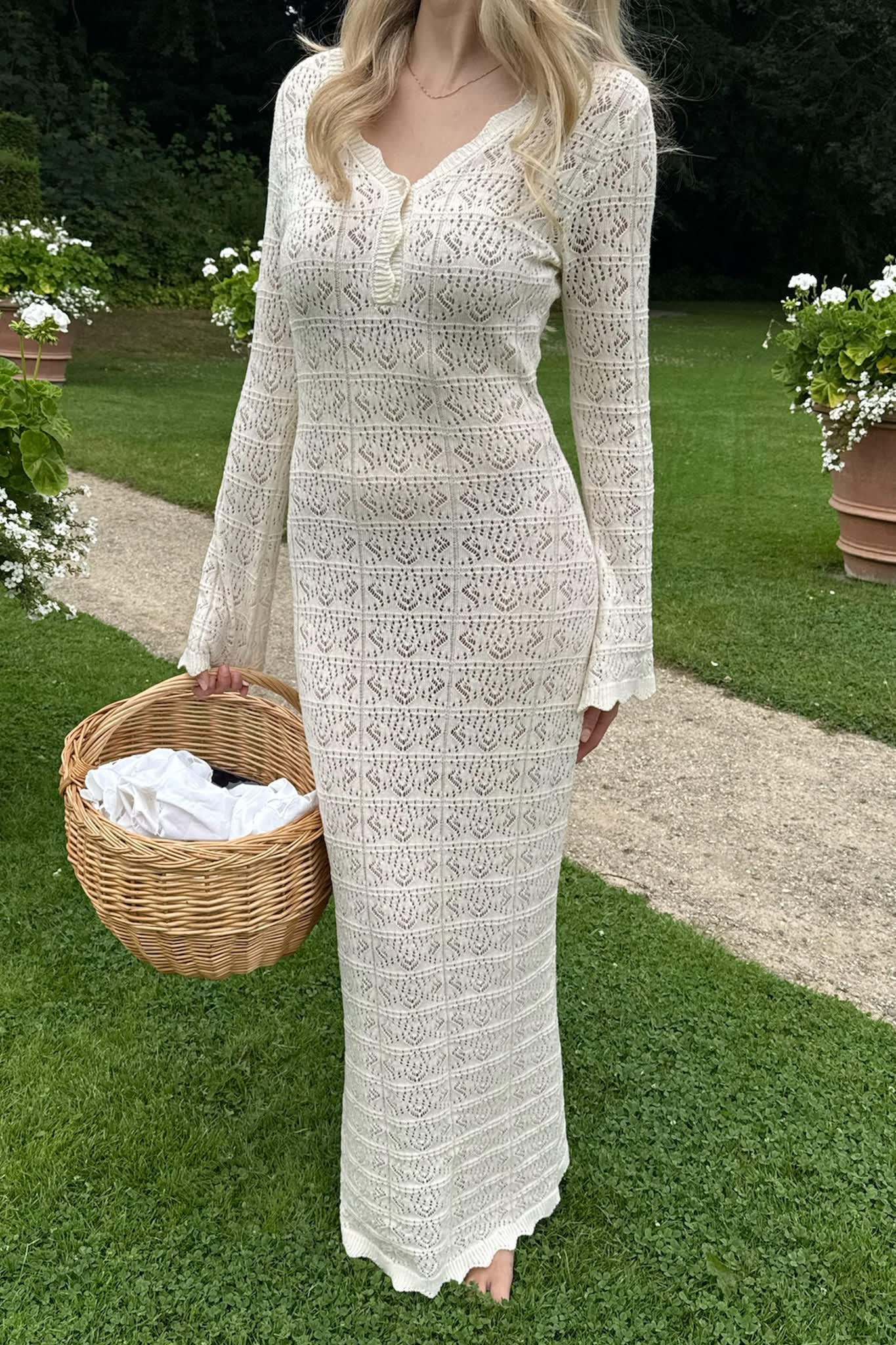 DagmarIC Maxi Dress - Off White - Image 3
