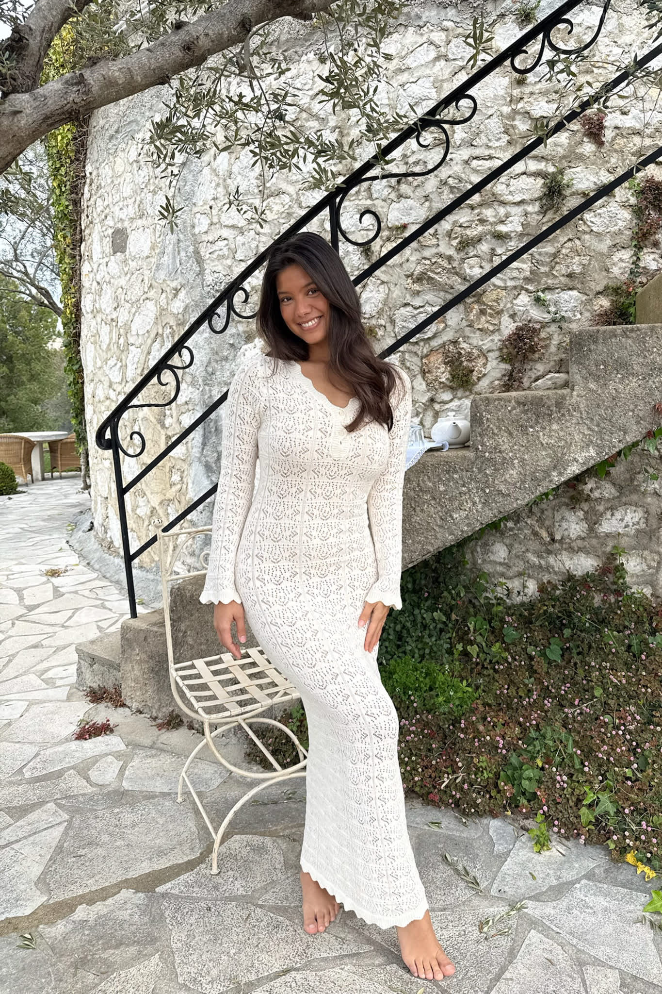 DagmarIC Maxi Dress - Off White - Image 5