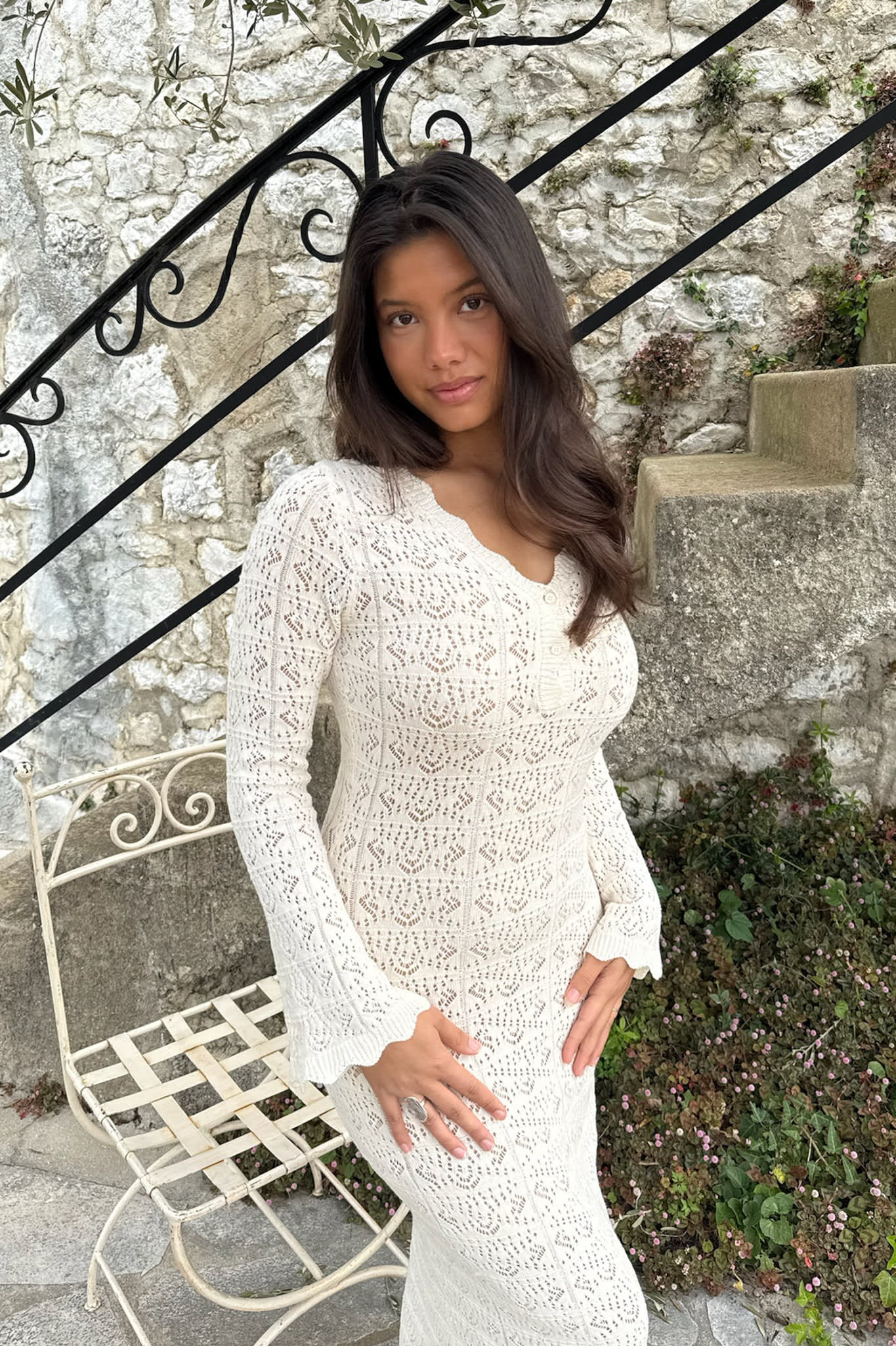 DagmarIC Maxi Dress - Off White - Image 6