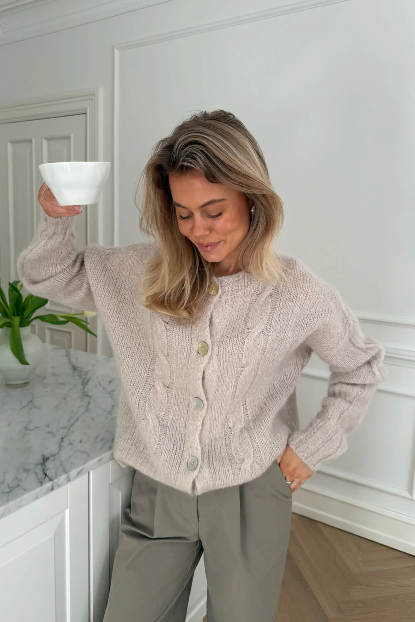 DitteIC Cardigan - Beige - Image 3