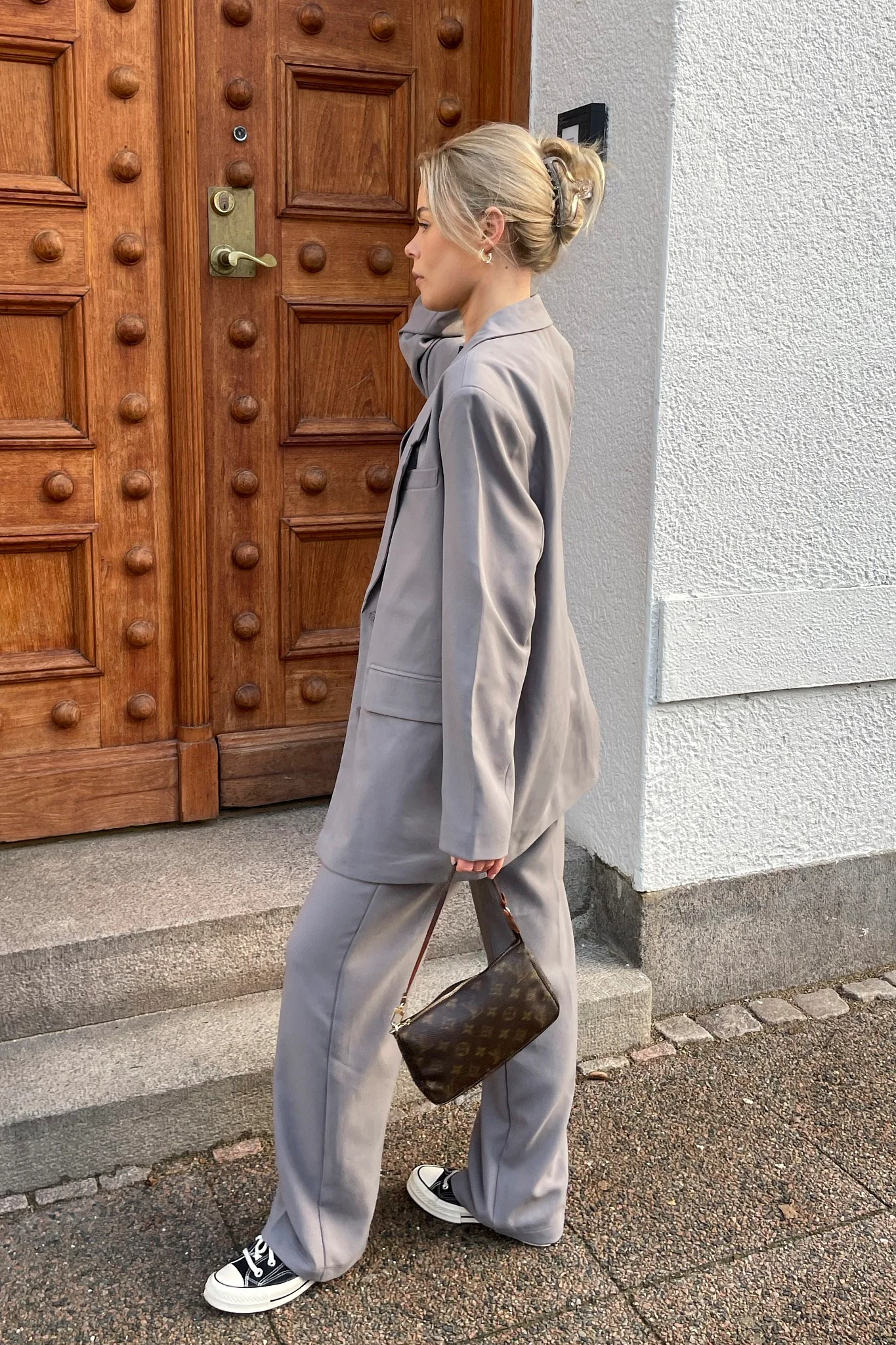 NMDrewie HW Straight Pants - Titanium - Image 2