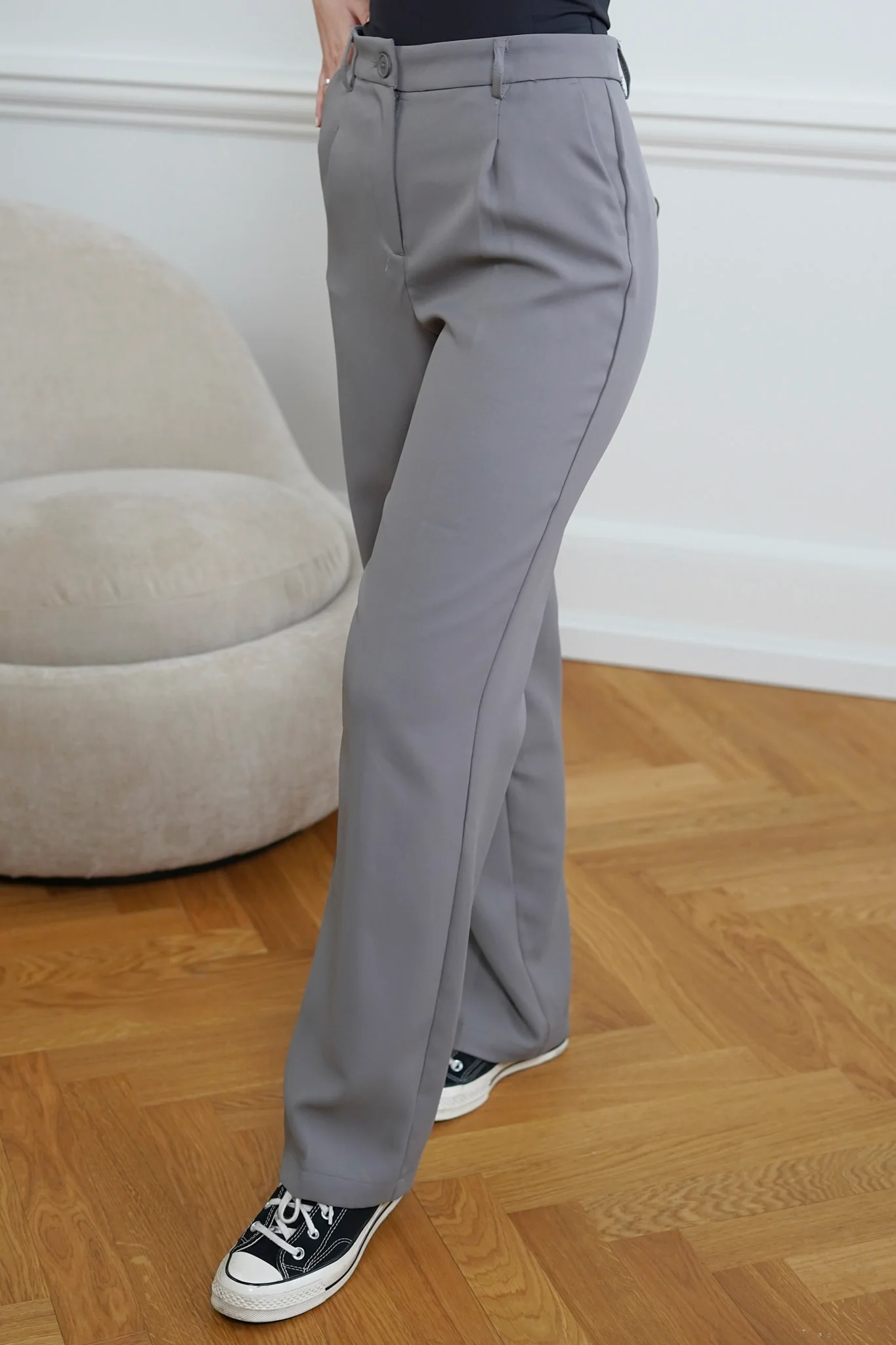 NMDrewie HW Straight Pants - Titanium - Image 5