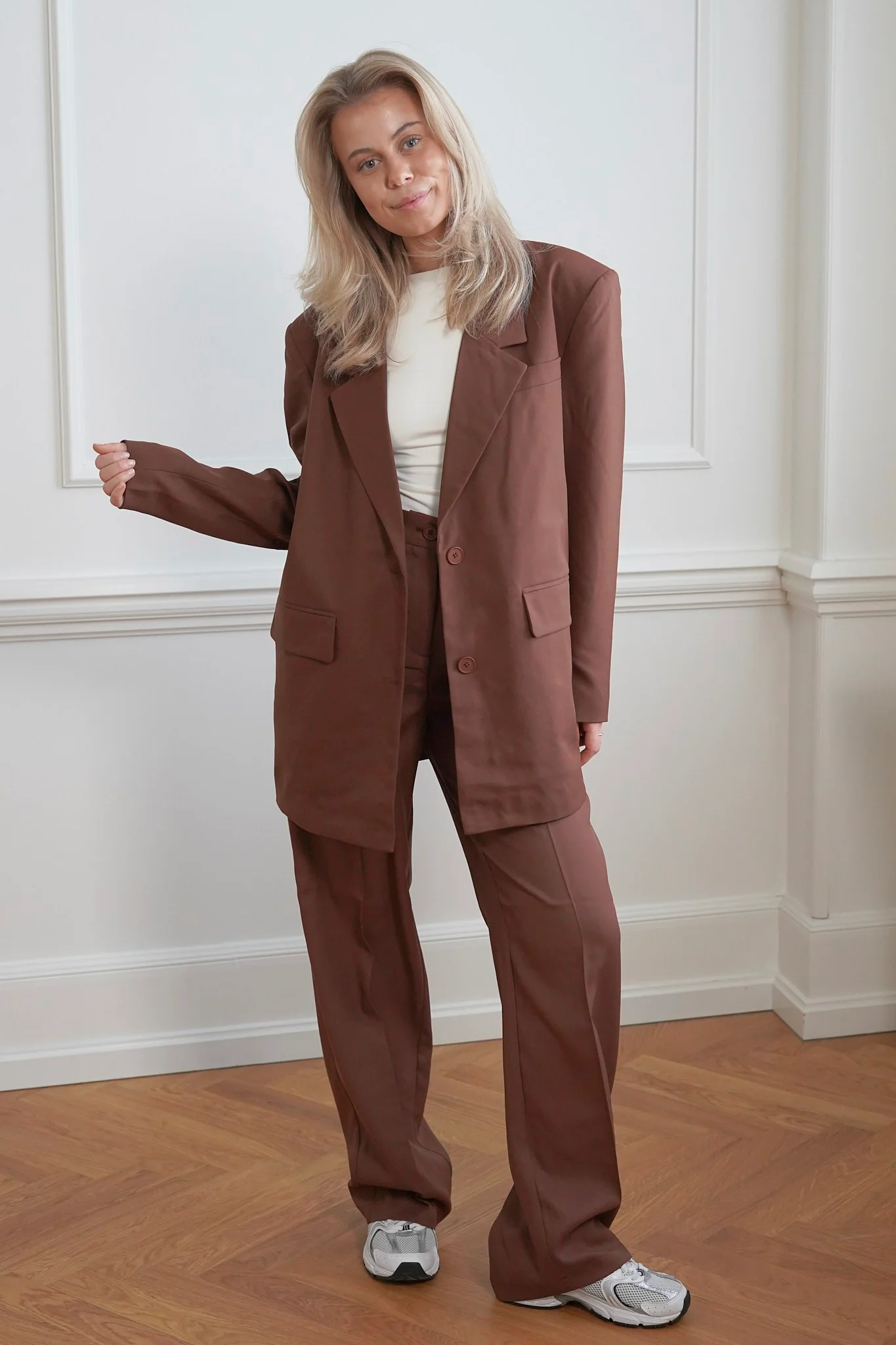 NMDrewie HW Straight Pants - Cappuccino - Image 3