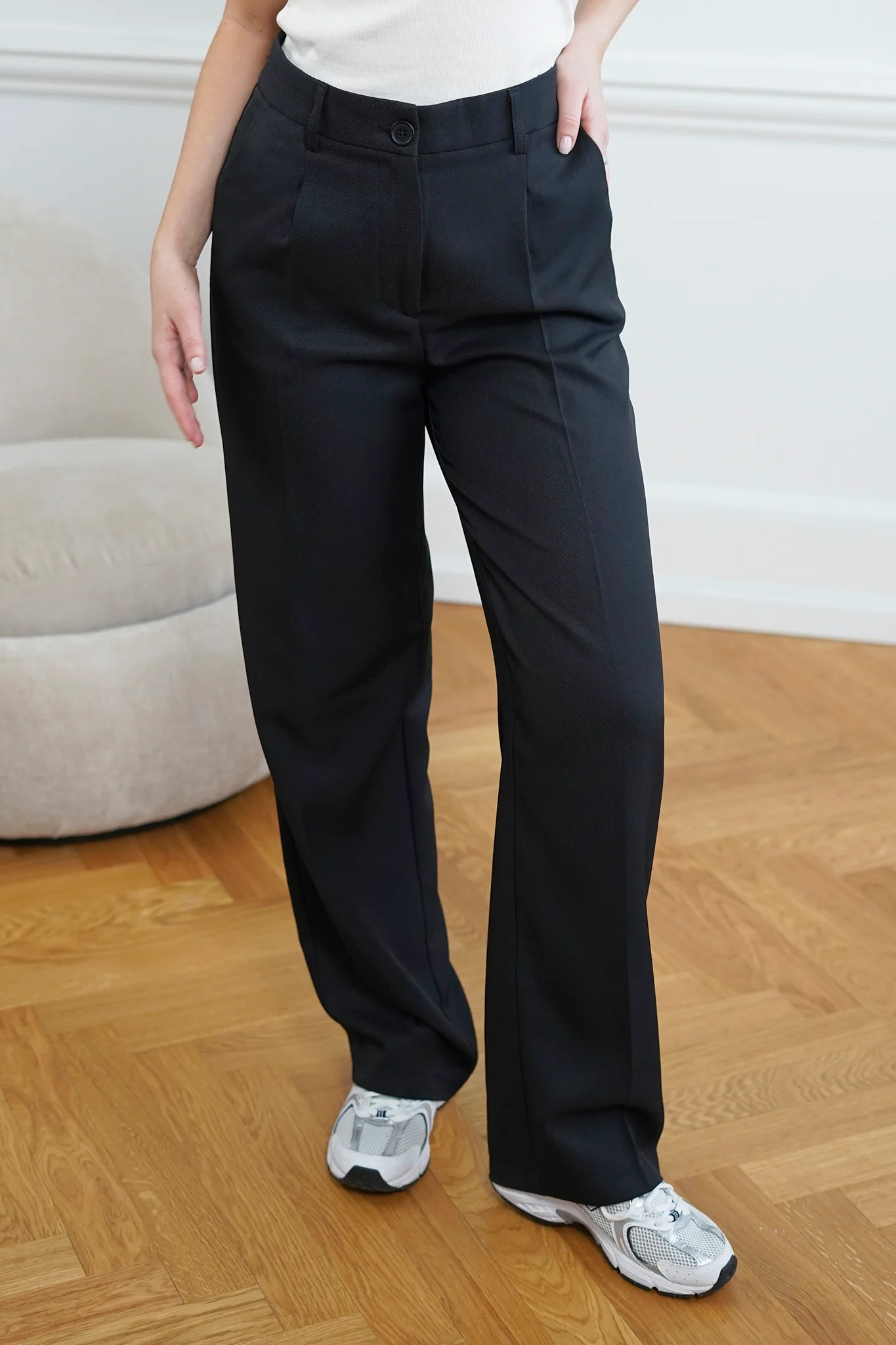NMDrewie HW Straight Pants - Black - Image 3