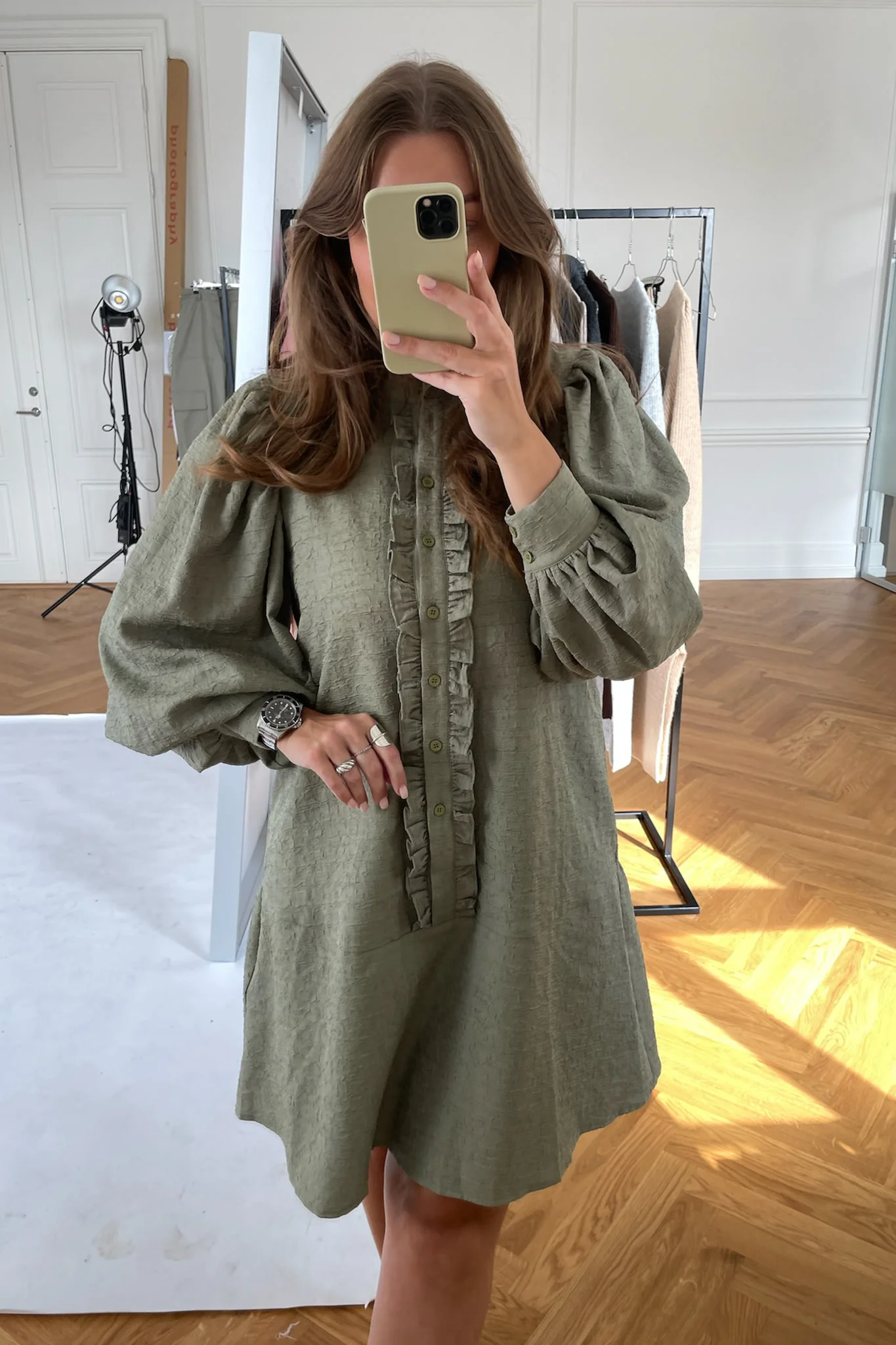 ElieIC Ruffle Dress - Green - Image 6