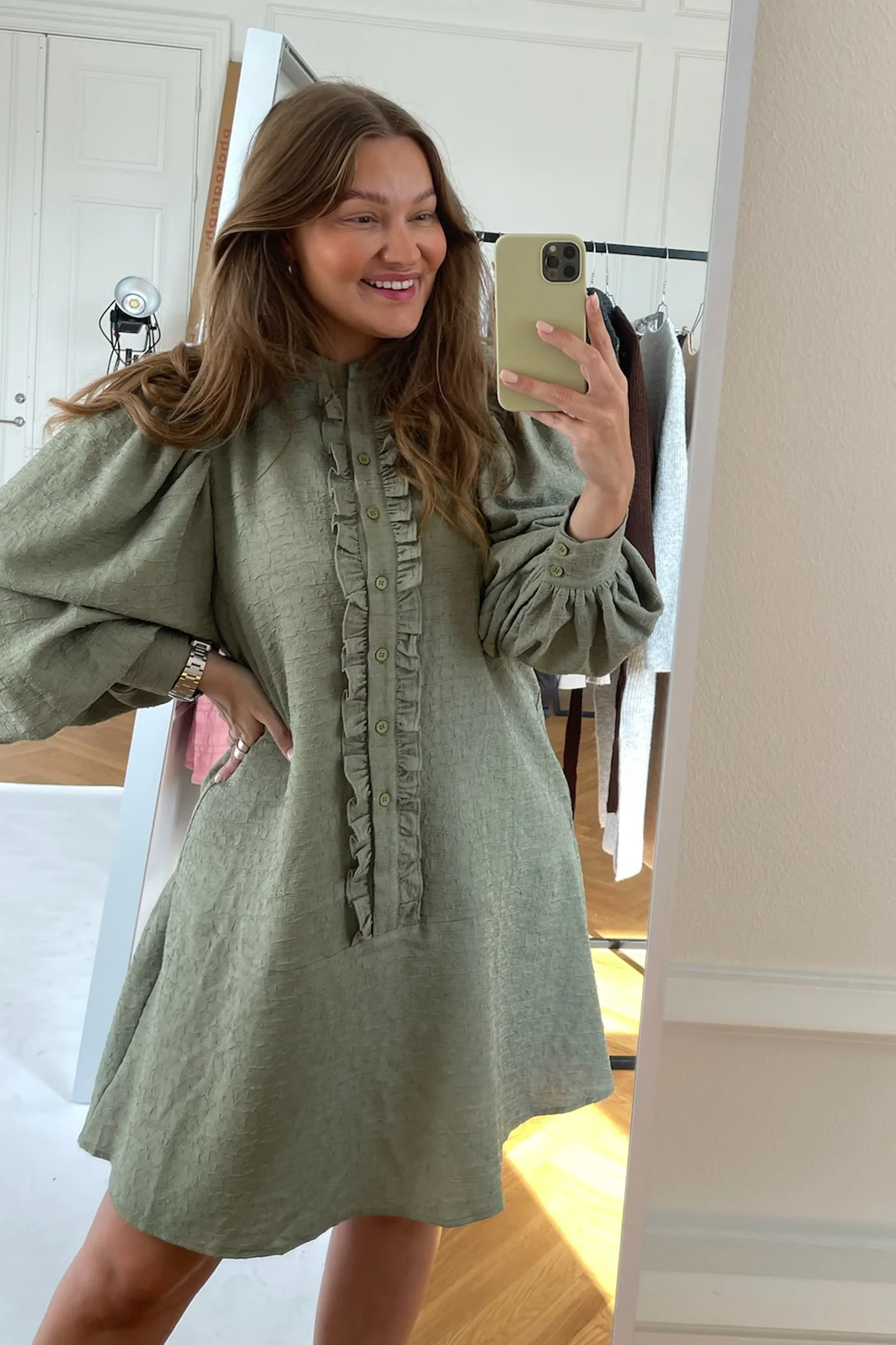 ElieIC Ruffle Dress - Green - Image 7