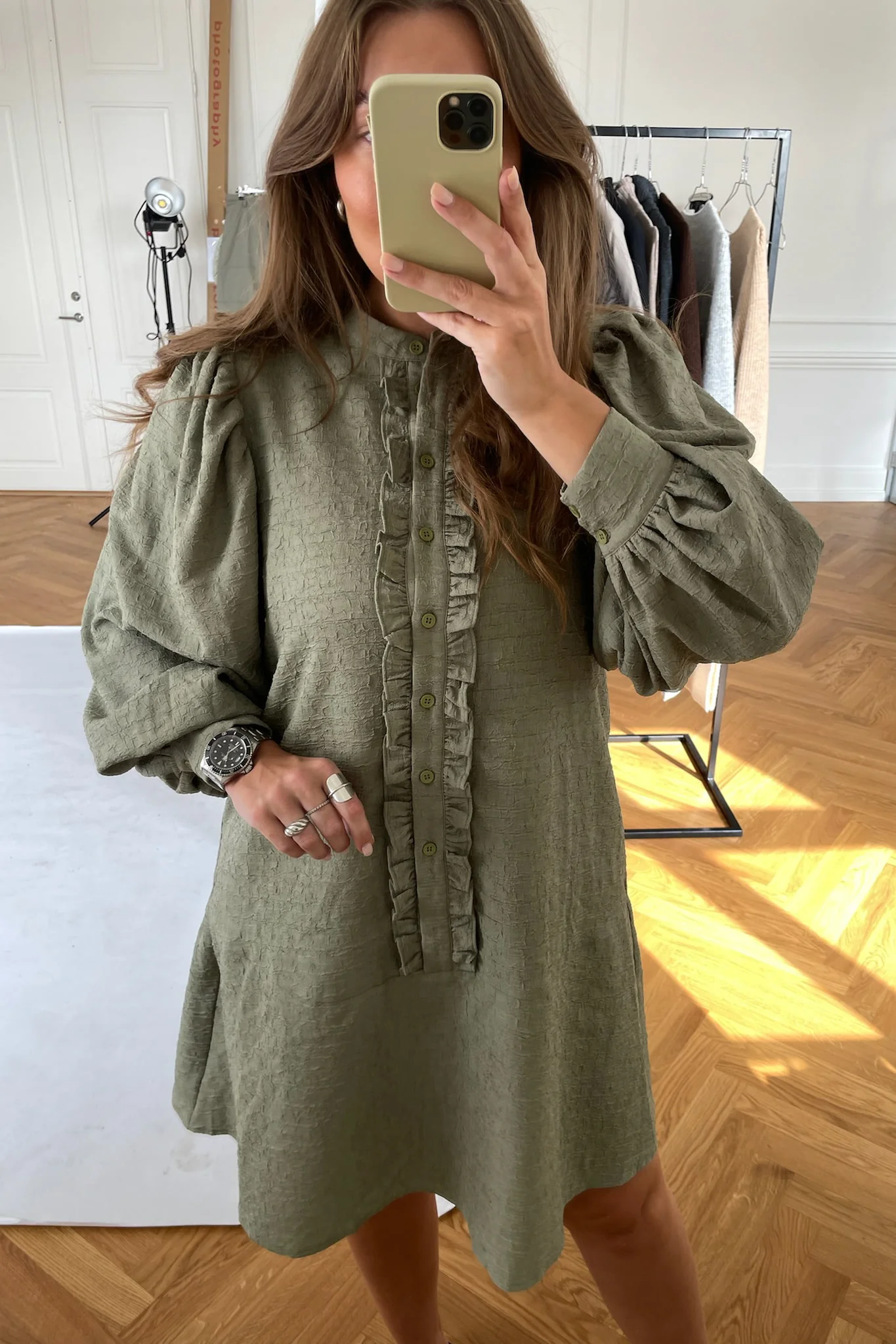 ElieIC Ruffle Dress - Green - Image 8
