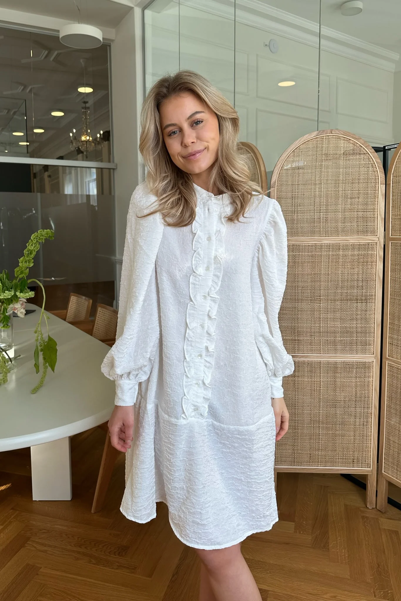 ElieIC Ruffle Dress - White - Image 2