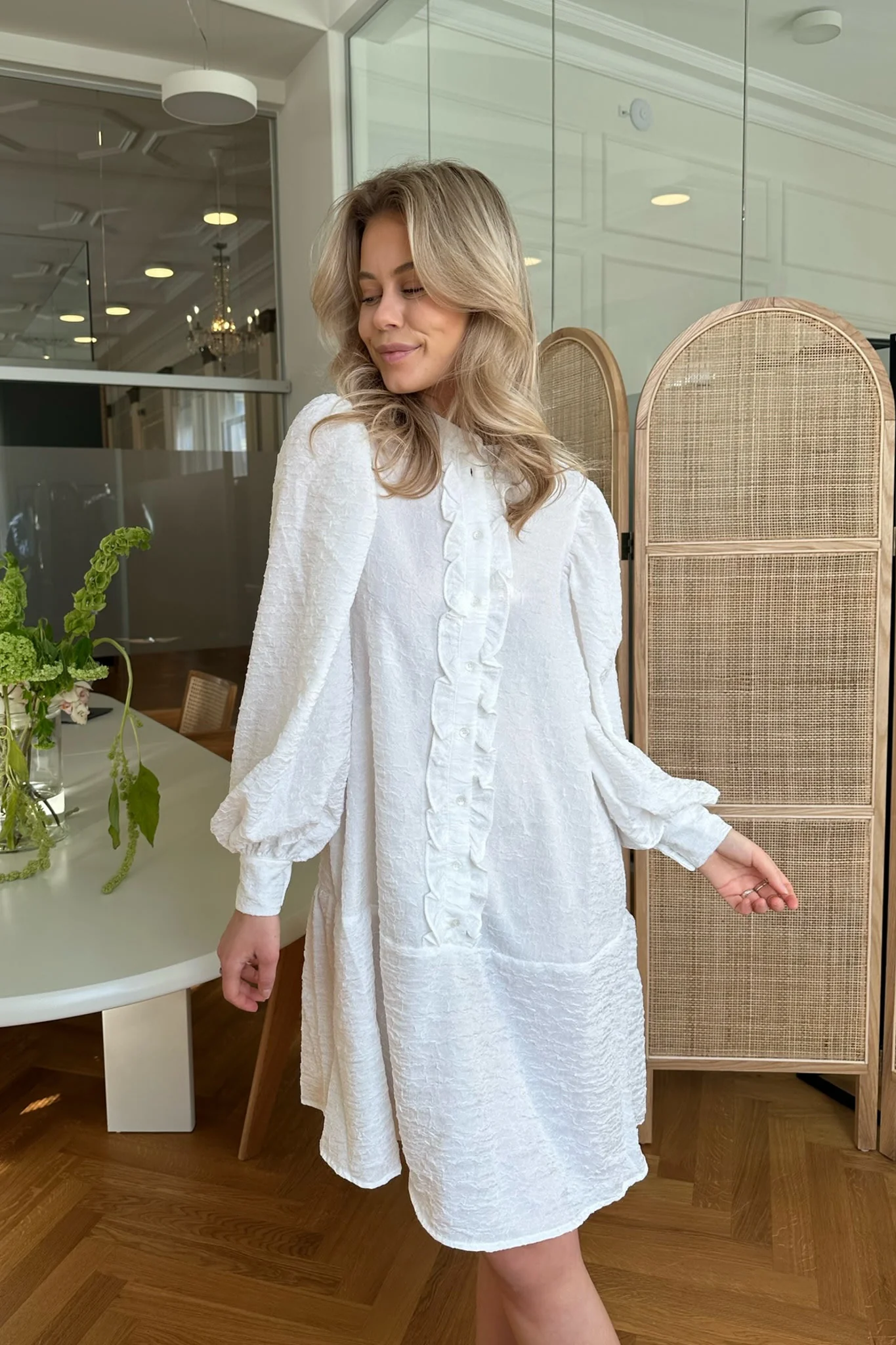 ElieIC Ruffle Dress - White - Image 4