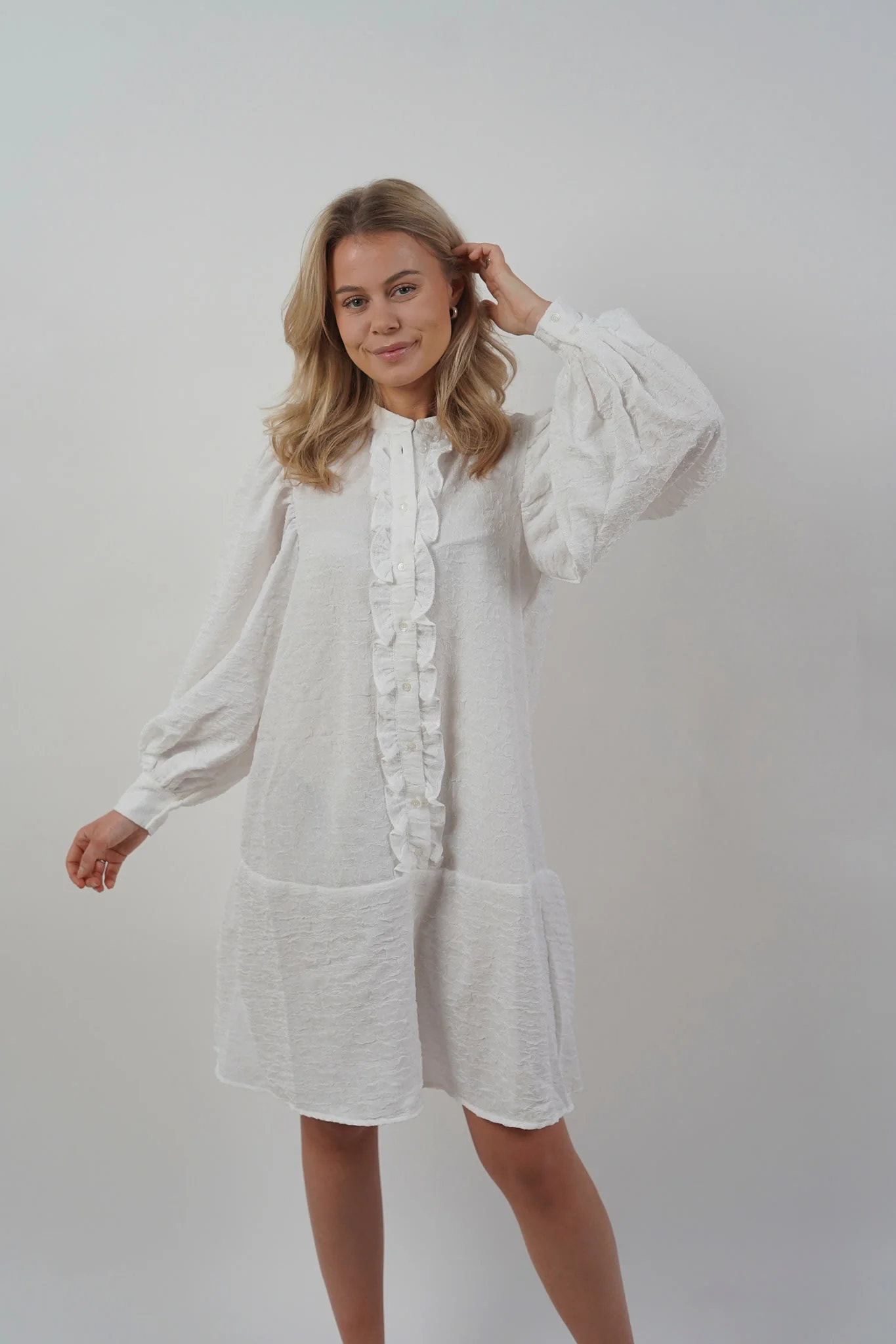 ElieIC Ruffle Dress - White - Image 5