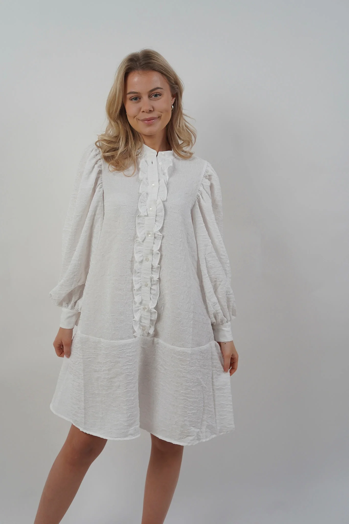 ElieIC Ruffle Dress - White - Image 6