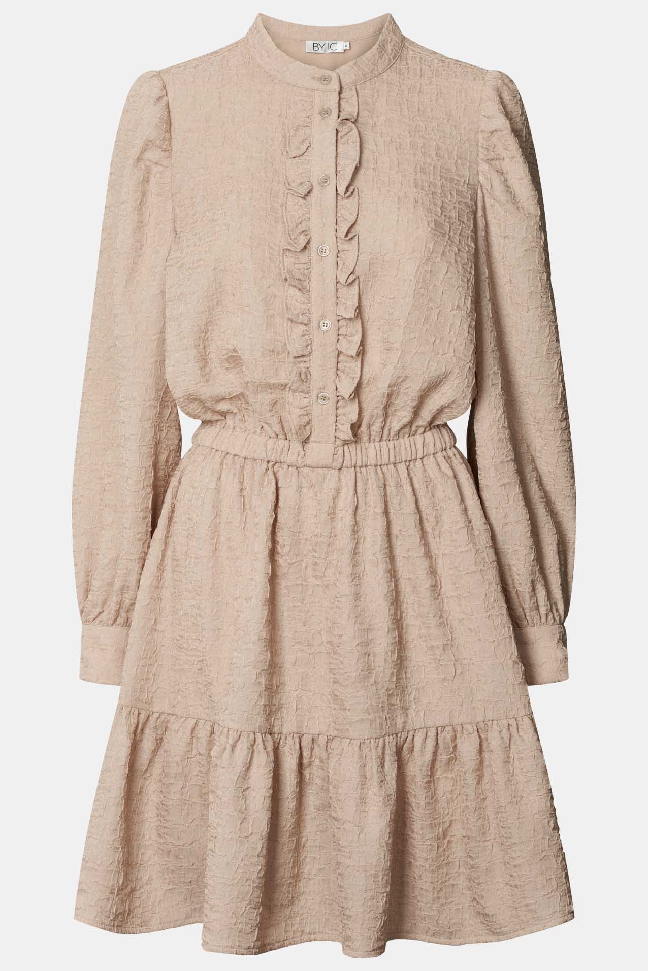 ElieaIC Ruffle Dress - Beige - Image 7
