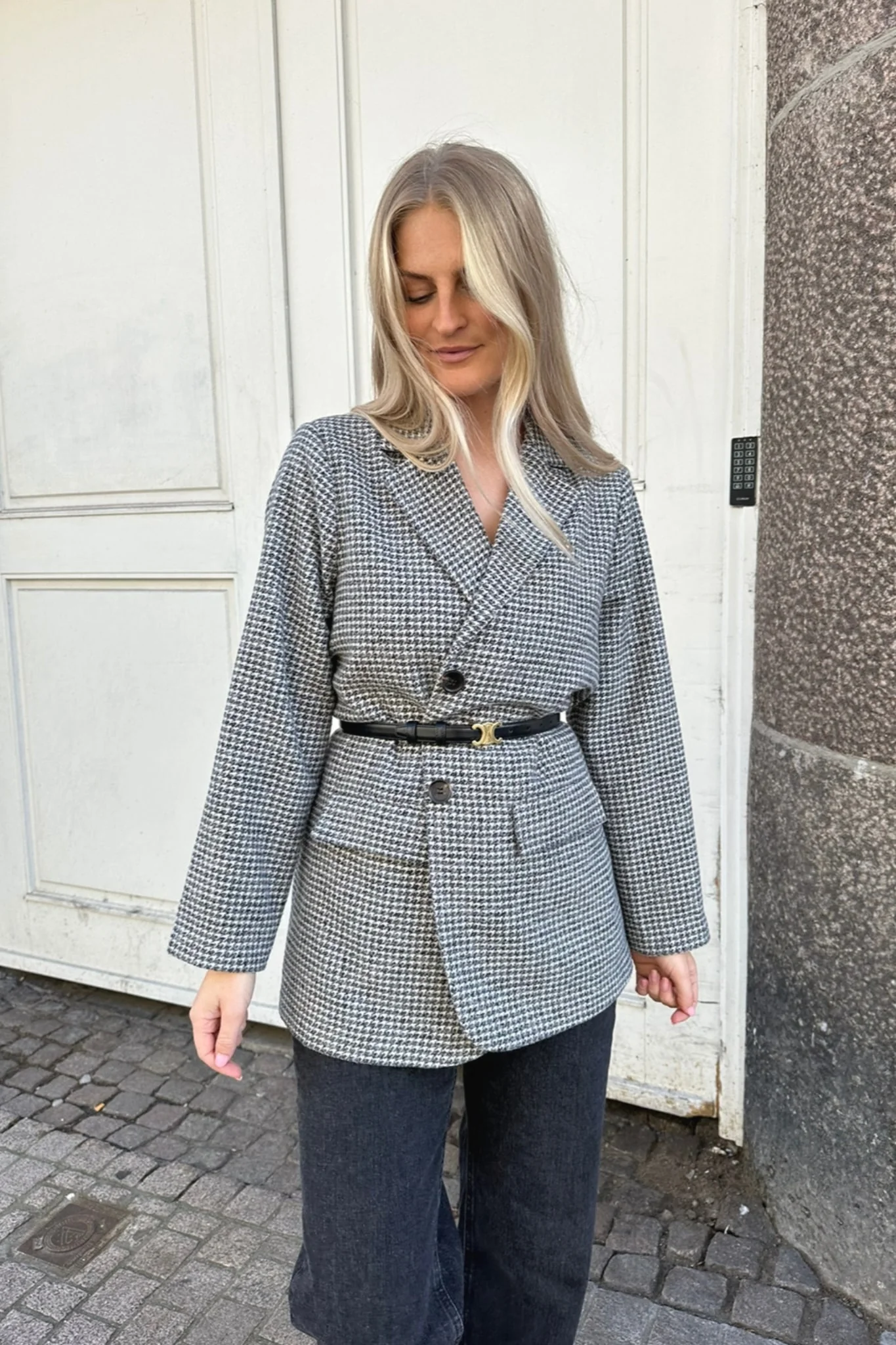 ElisaIC Blazer - Grey Beige Checks - Image 2