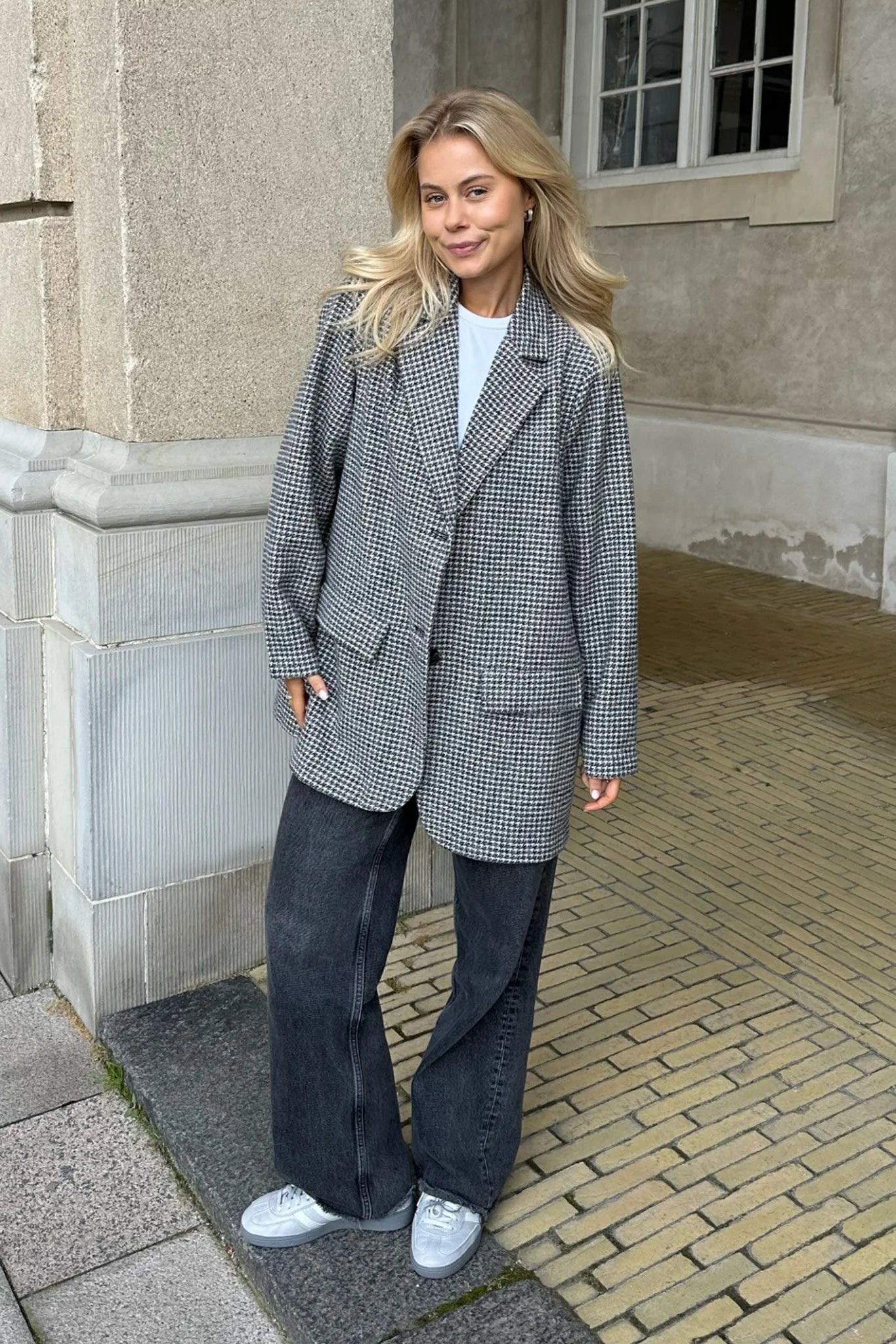 ElisaIC Blazer - Grey Beige Checks - Image 4