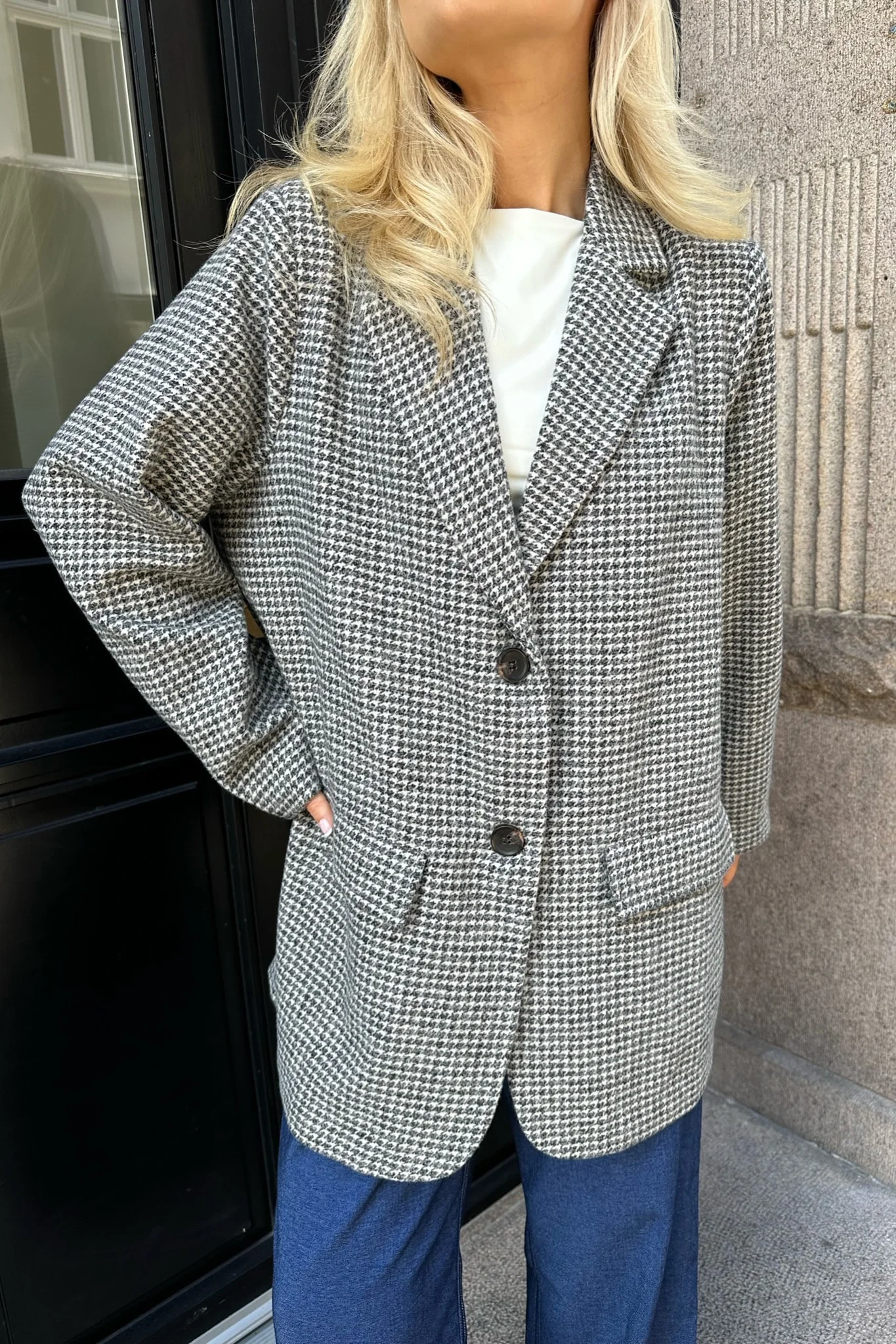 ElisaIC Blazer - Grey Beige Checks - Image 9