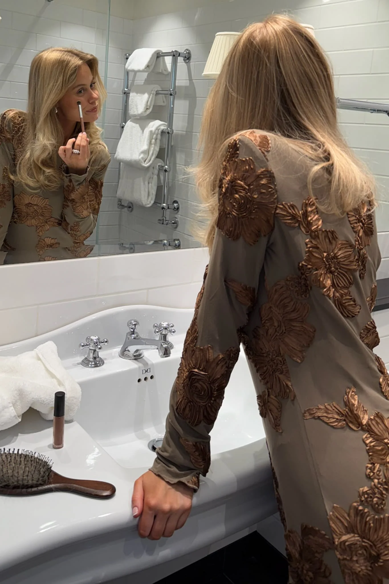 EliseIC Mesh Dress - Mocca Flower - Image 8