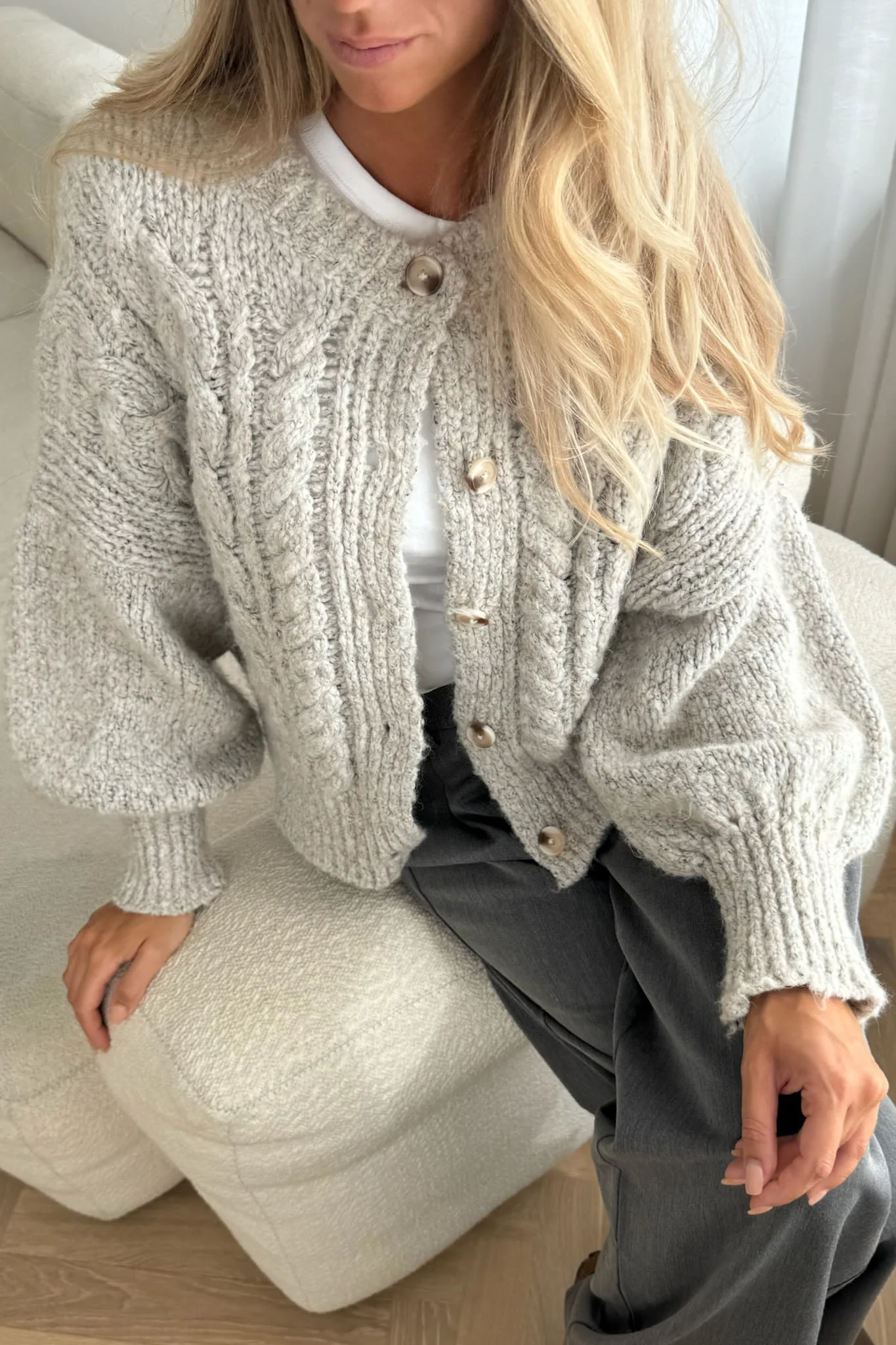 EllaIC Cardigan - Light Greige - Image 6