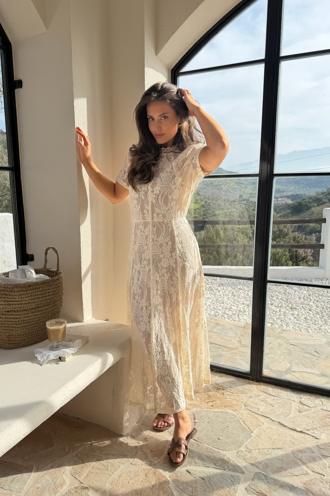 ElliaIC Long Dress - Off White Lace - Image 2