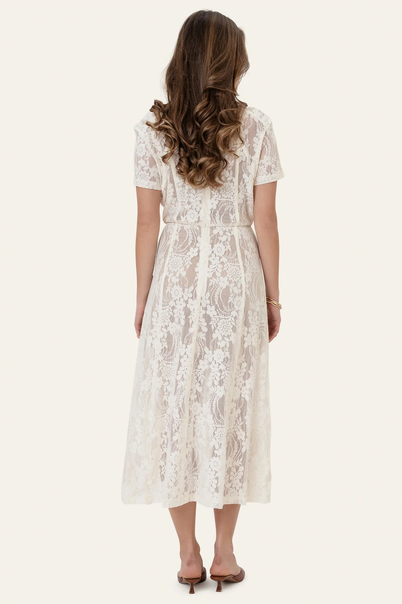 ElliaIC Long Dress - Off White Lace - Image 3