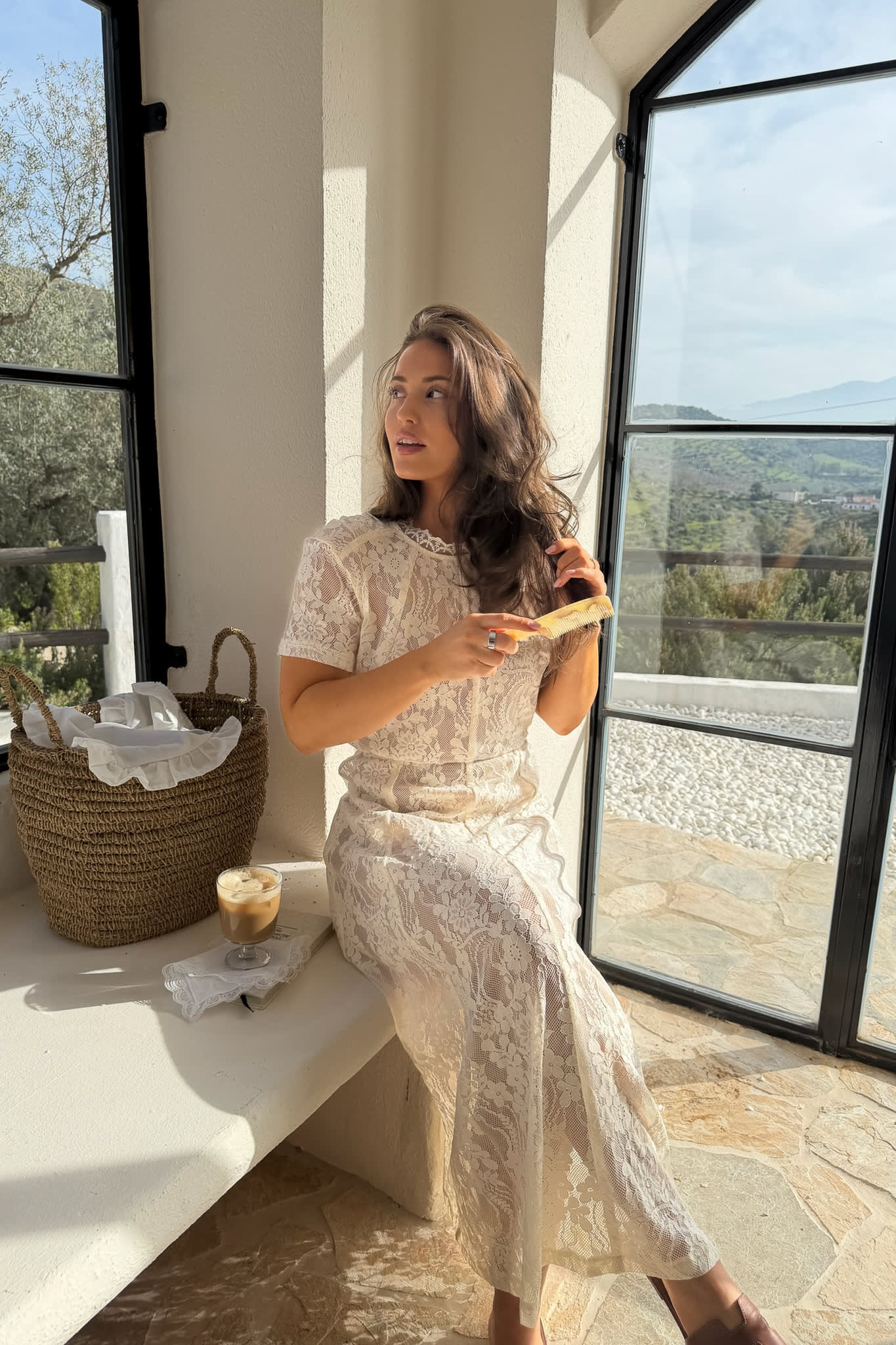 ElliaIC Long Dress - Off White Lace - Image 6
