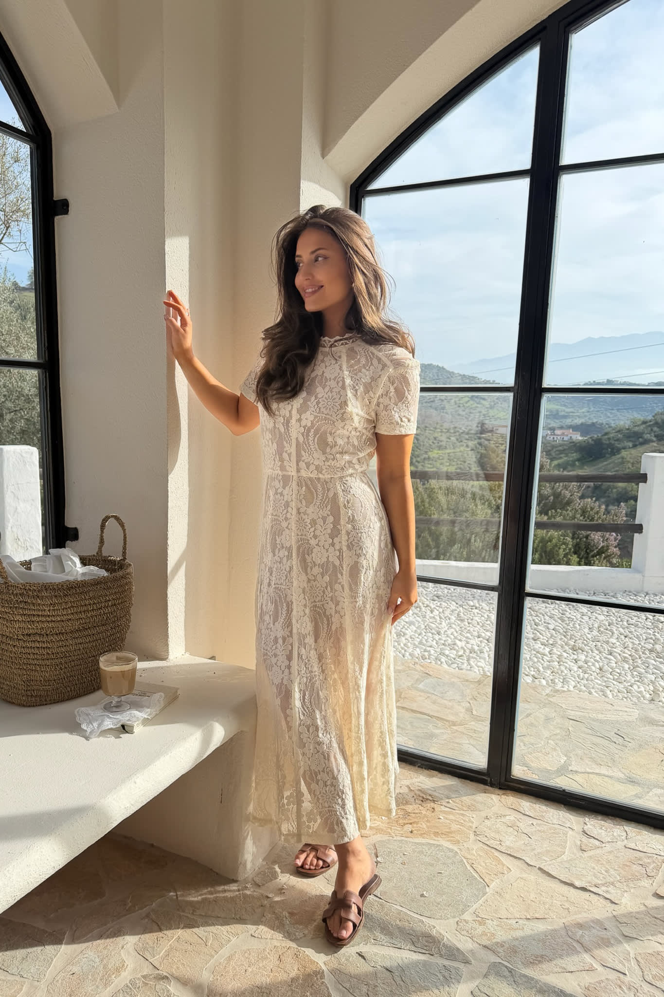 ElliaIC Long Dress - Off White Lace - Image 7