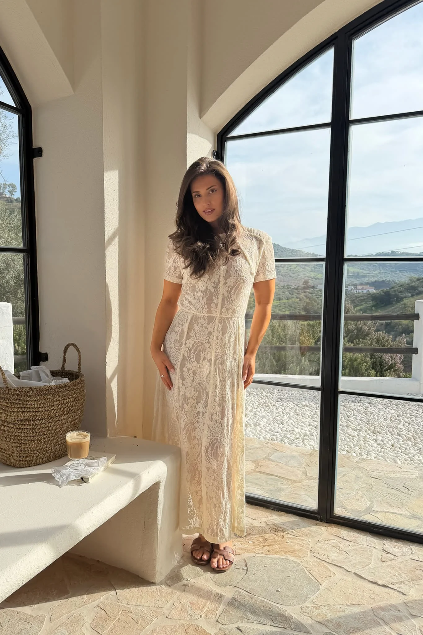 ElliaIC Long Dress - Off White Lace - Image 8