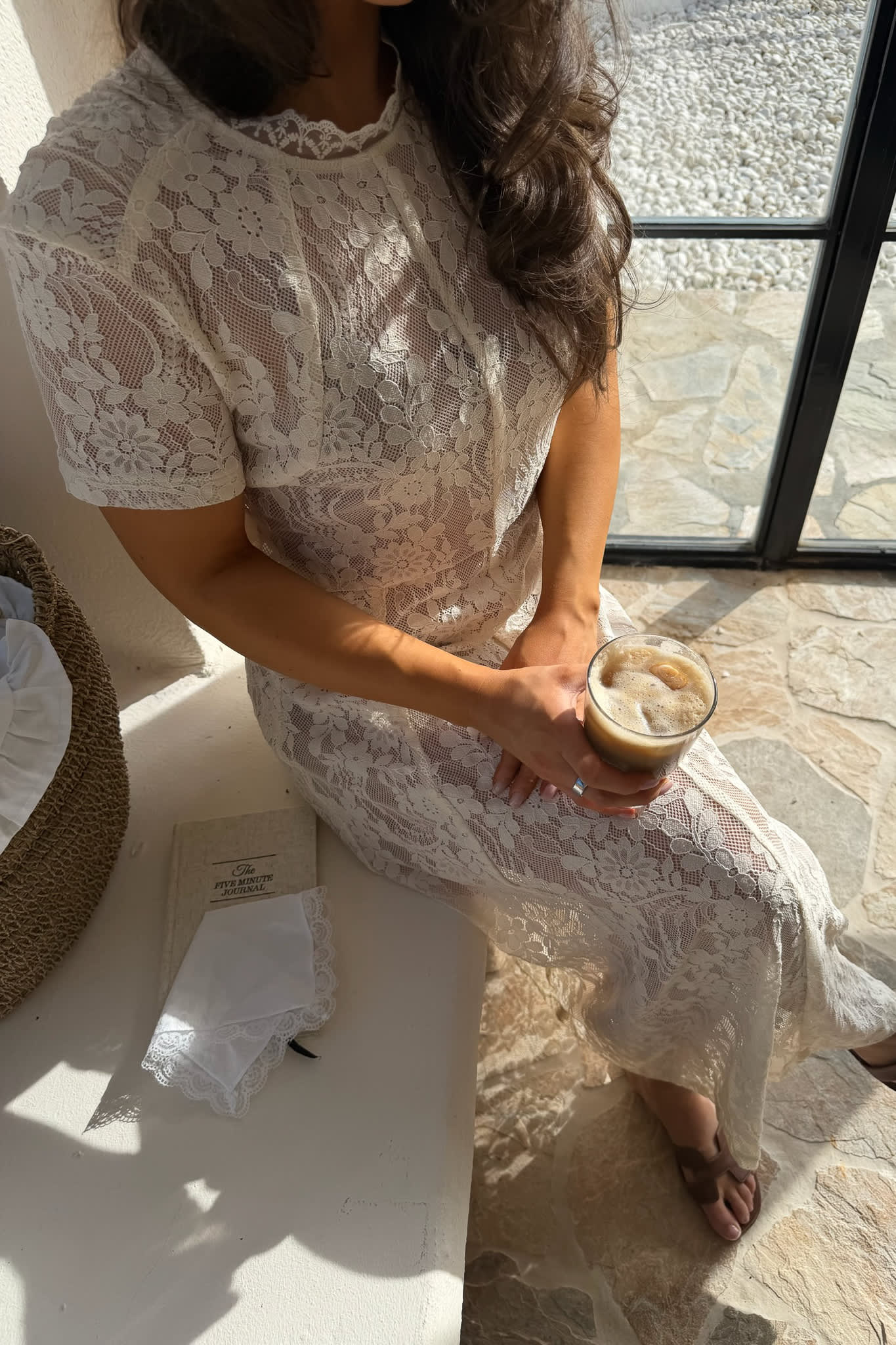 ElliaIC Long Dress - Off White Lace - Image 9