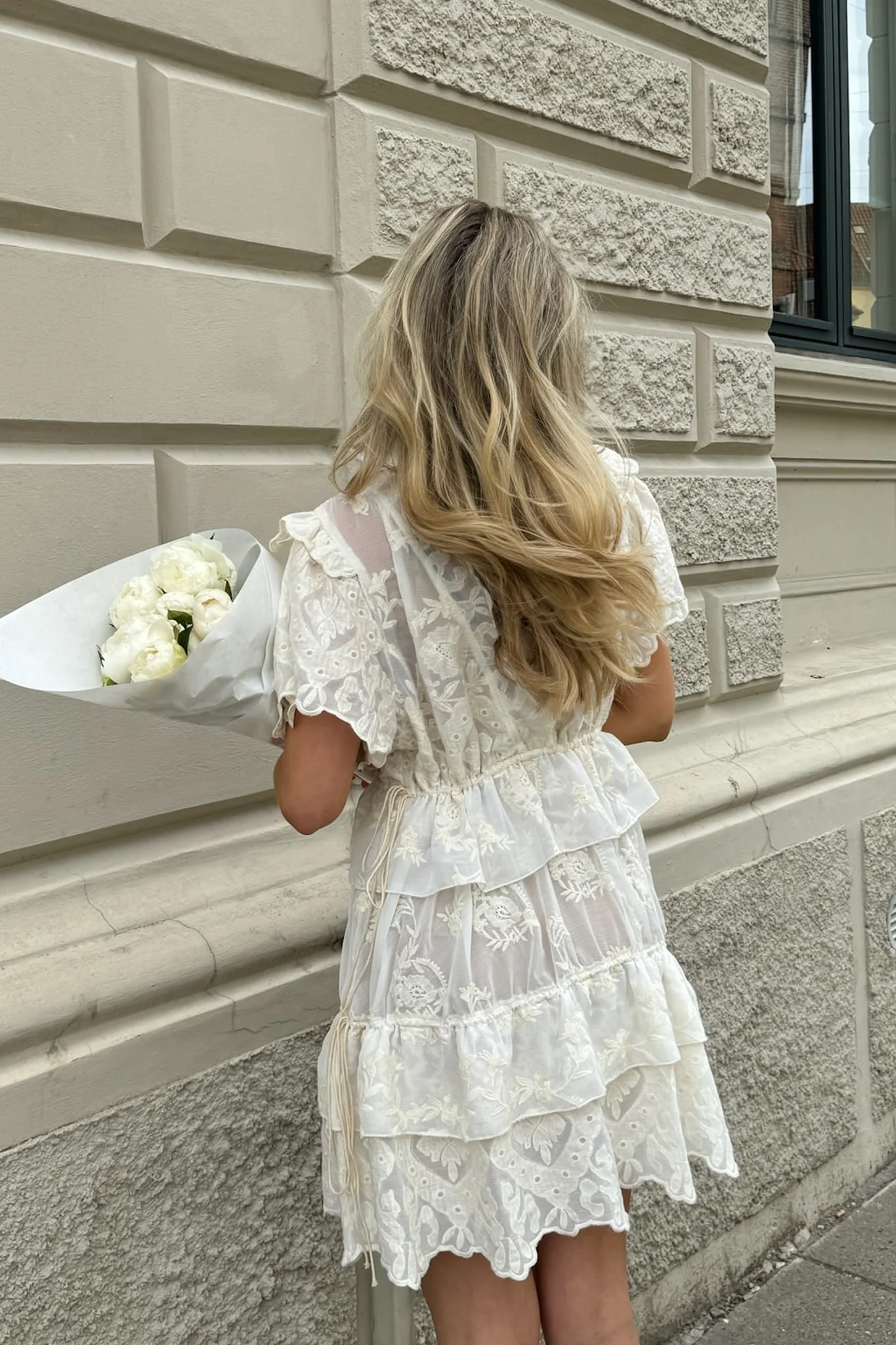 EllinorIC Lace Layer Dress - Vintage White - Image 3