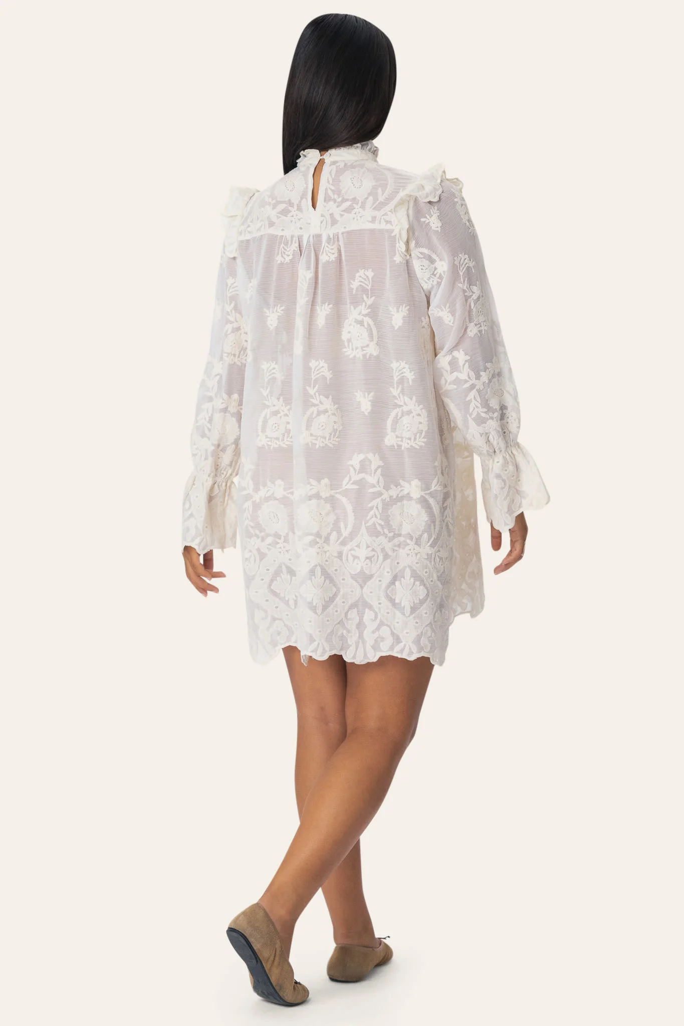 EllinorIC Lace Dress - Vintage White - Image 3