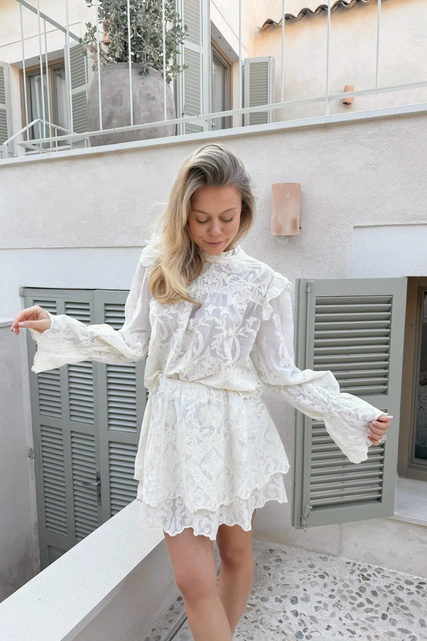 EllinorIC Lace Shirt - Vintage White - Image 7