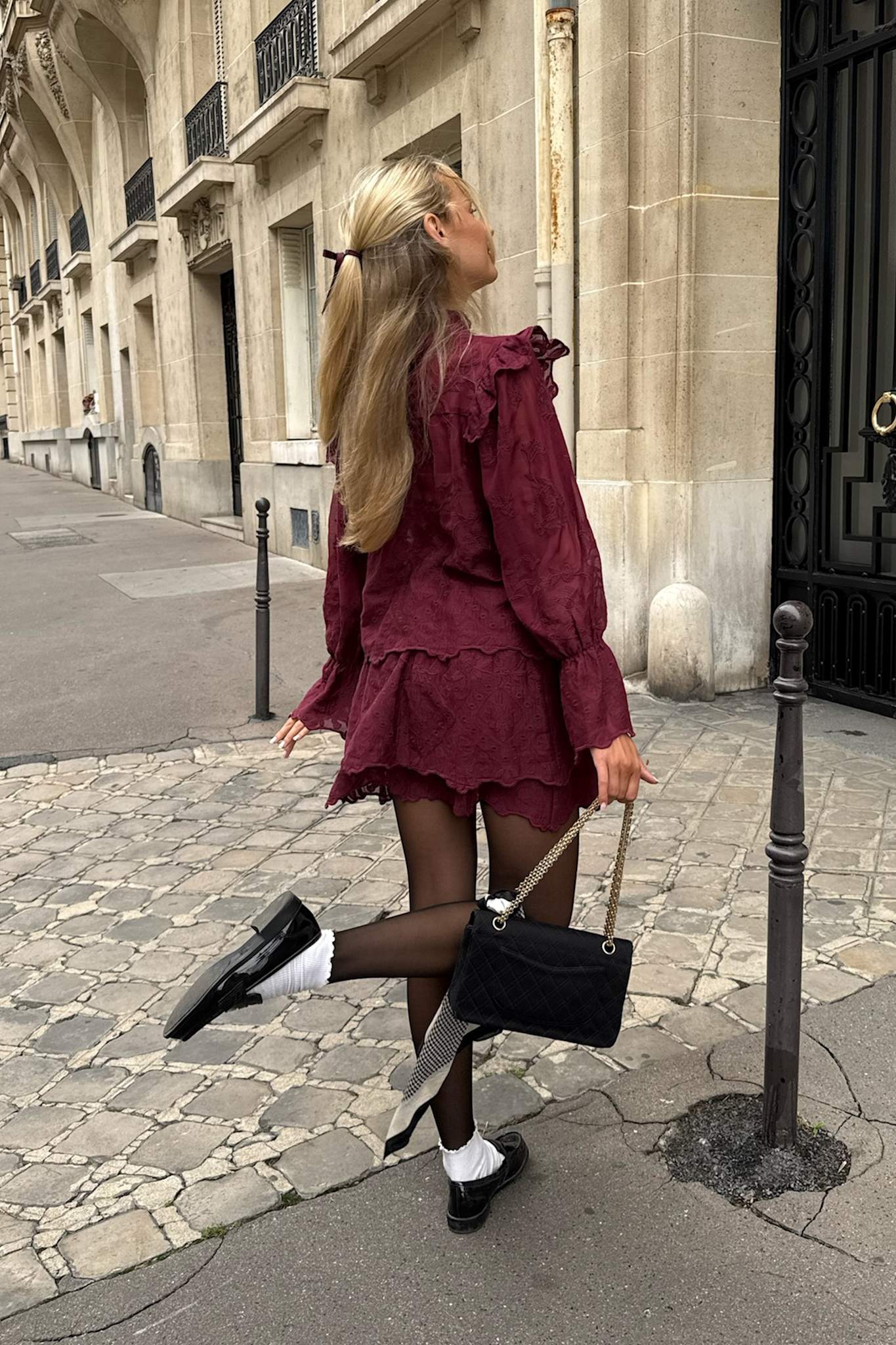 EllinorIC Lace Mini Skirt - Vintage Bordeaux - Image 5
