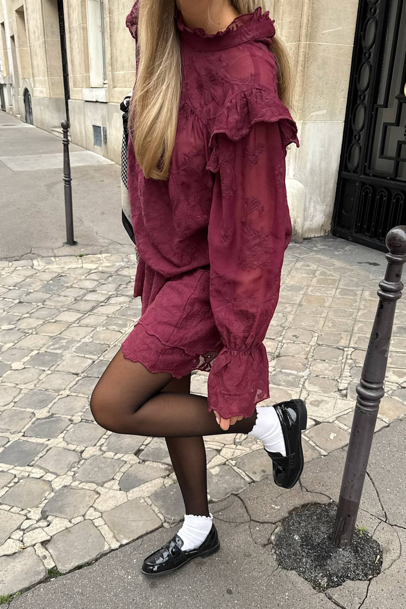 EllinorIC Lace Shirt - Vintage Bordeaux - Image 6