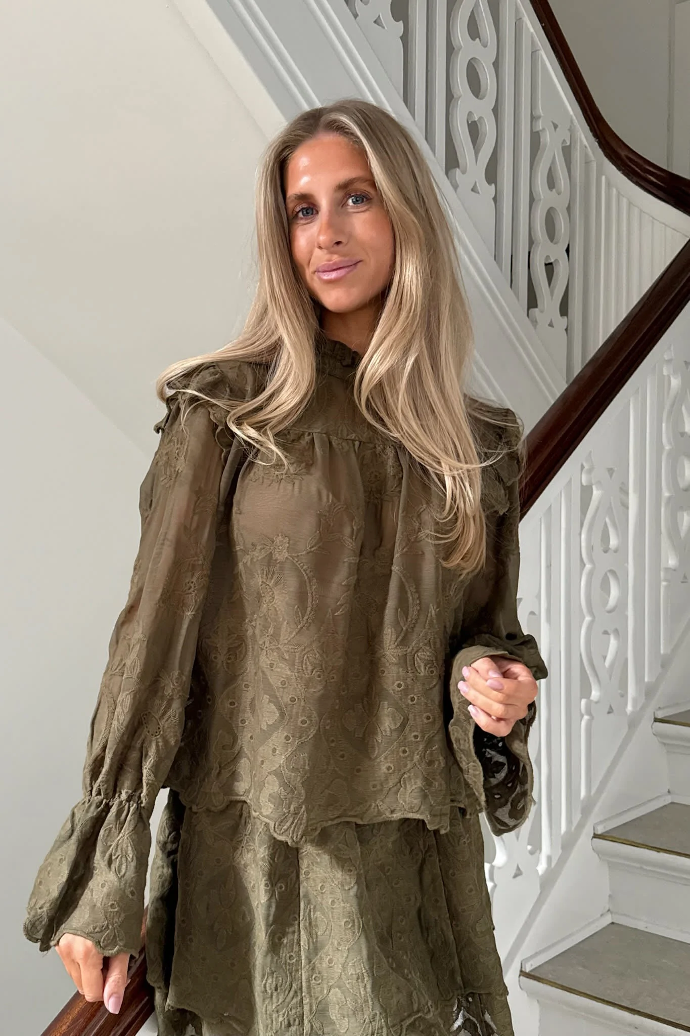 EllinorIC Lace Shirt - Vintage Olive - Image 3