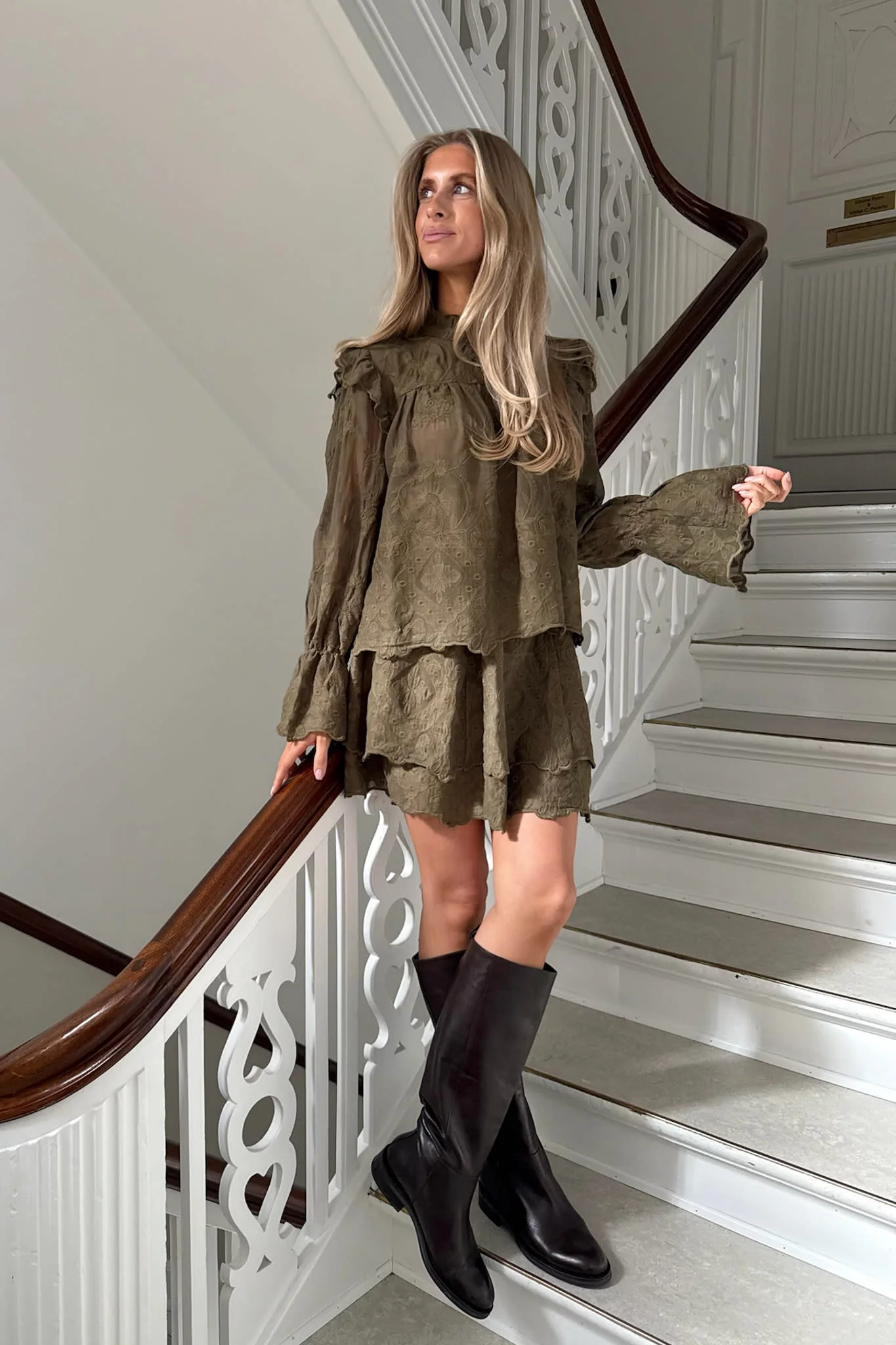 EllinorIC Lace Shirt - Vintage Olive - Image 4