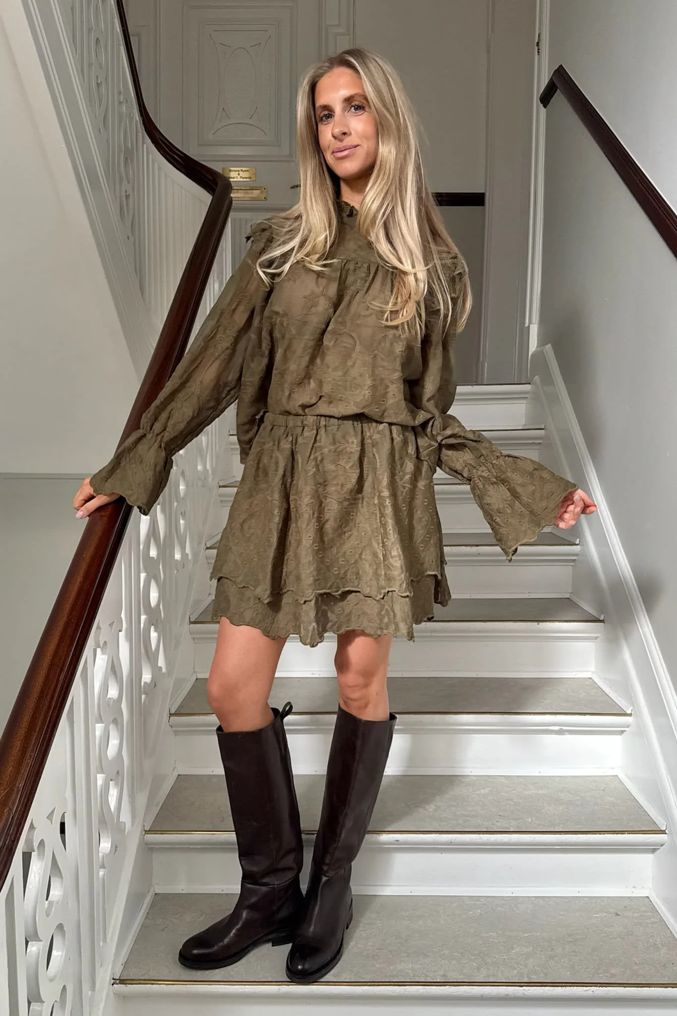 EllinorIC Lace Shirt - Vintage Olive - Image 6