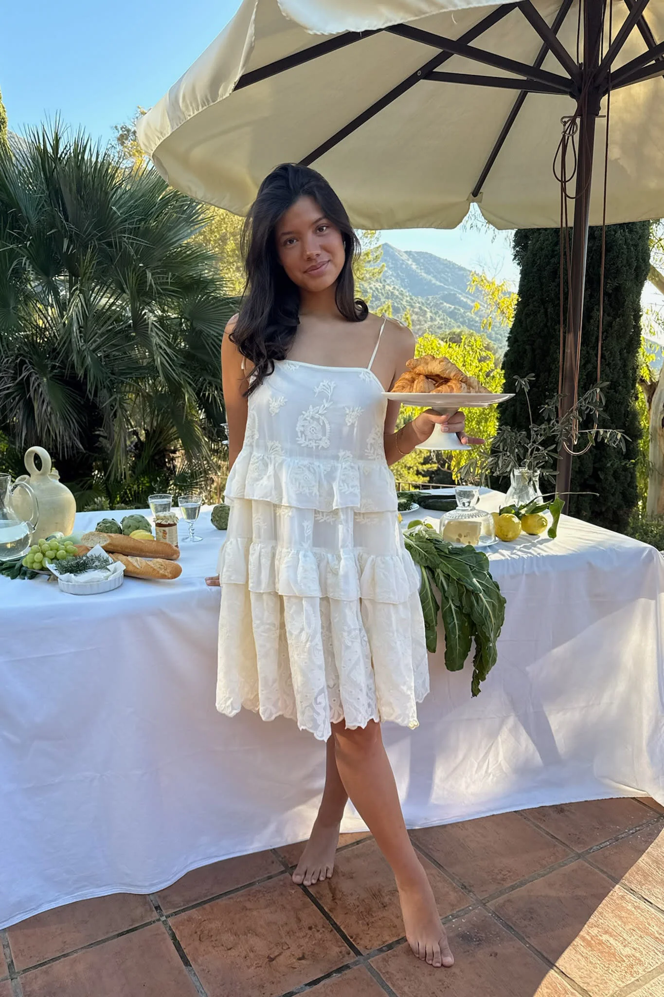 EllinorIC Lace Strap Dress - Vintage White - Image 4